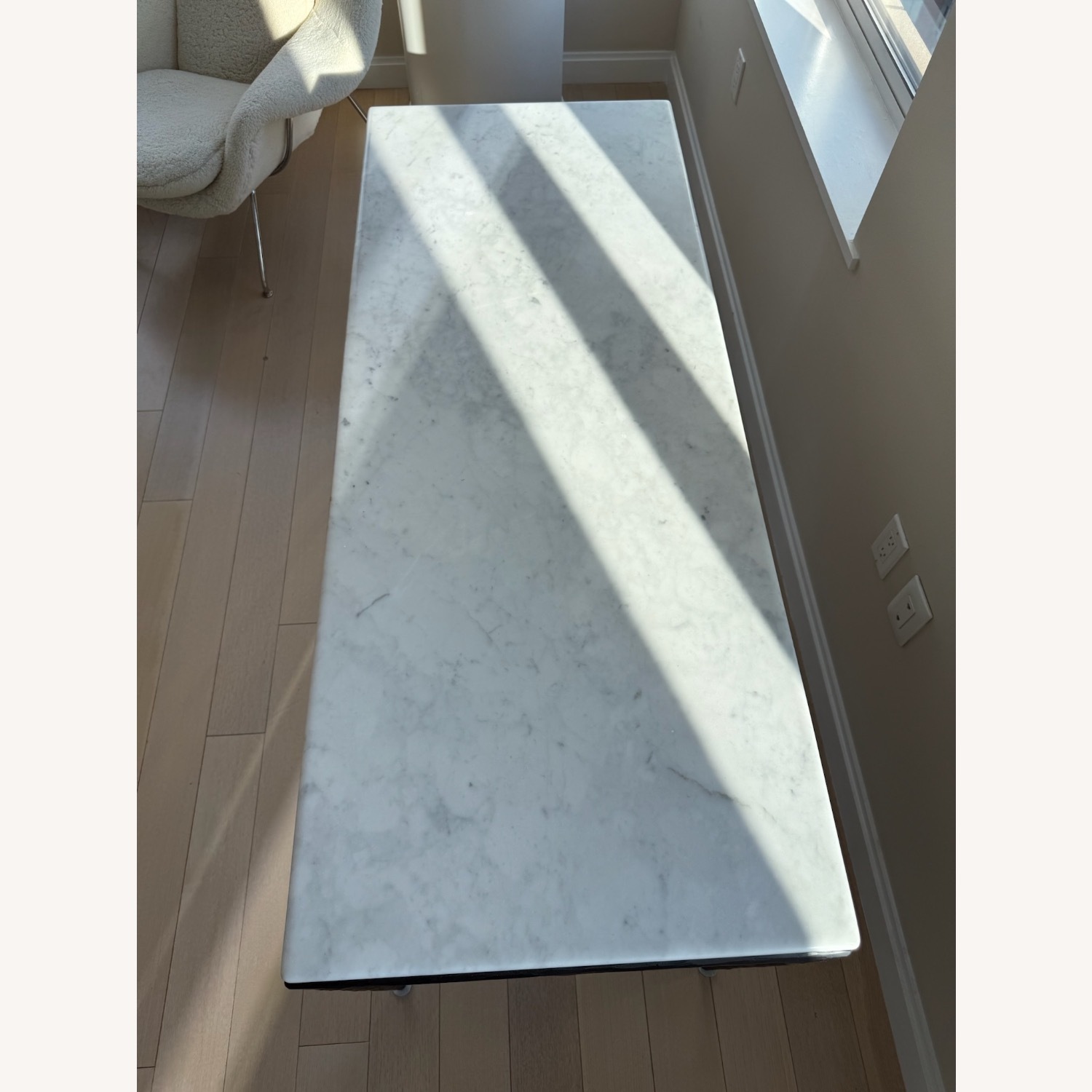 Restoration Hardware Thaddeus Marble Console Desk 60” - image-3