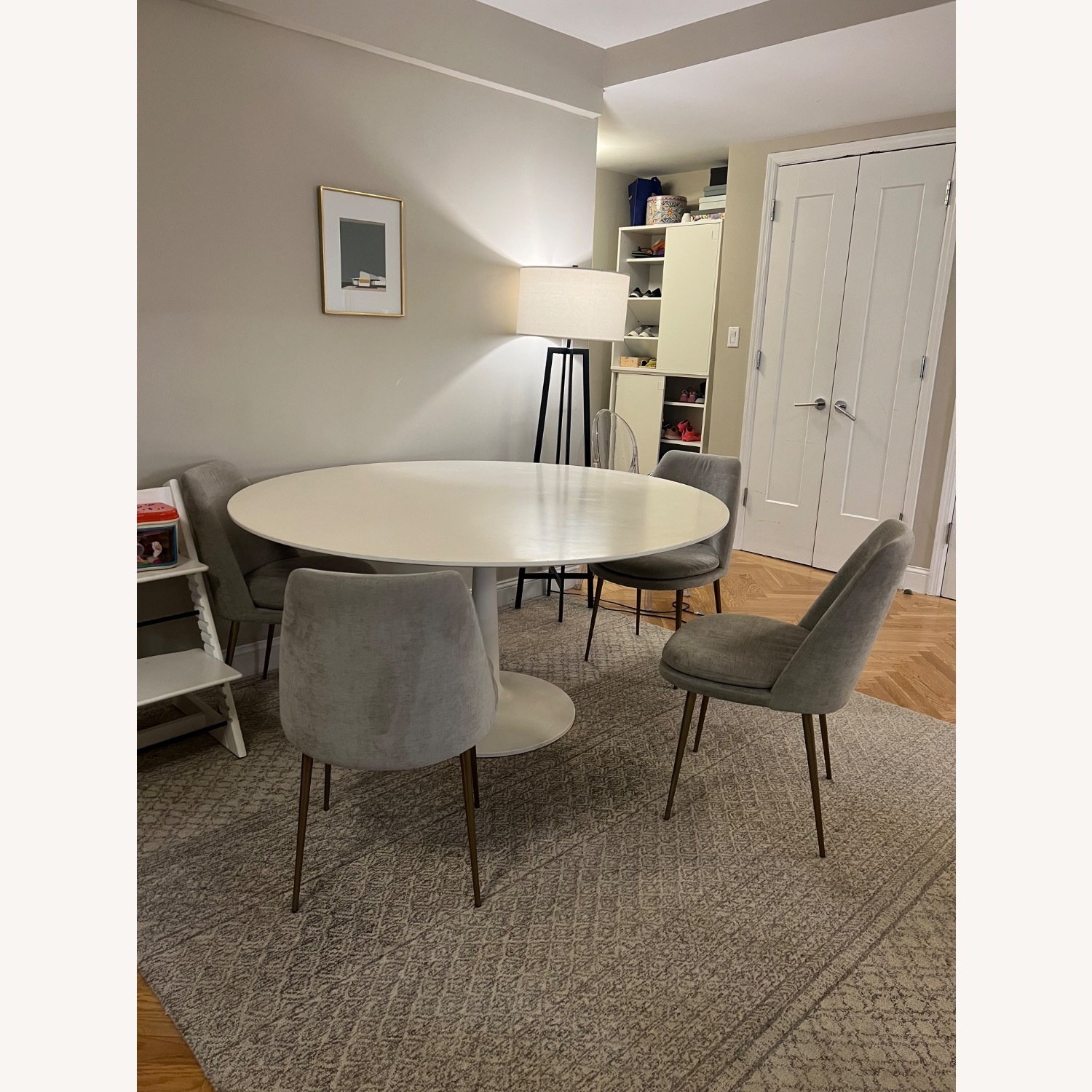 West Elm Liv 60" Round Table Laquer White - image-9