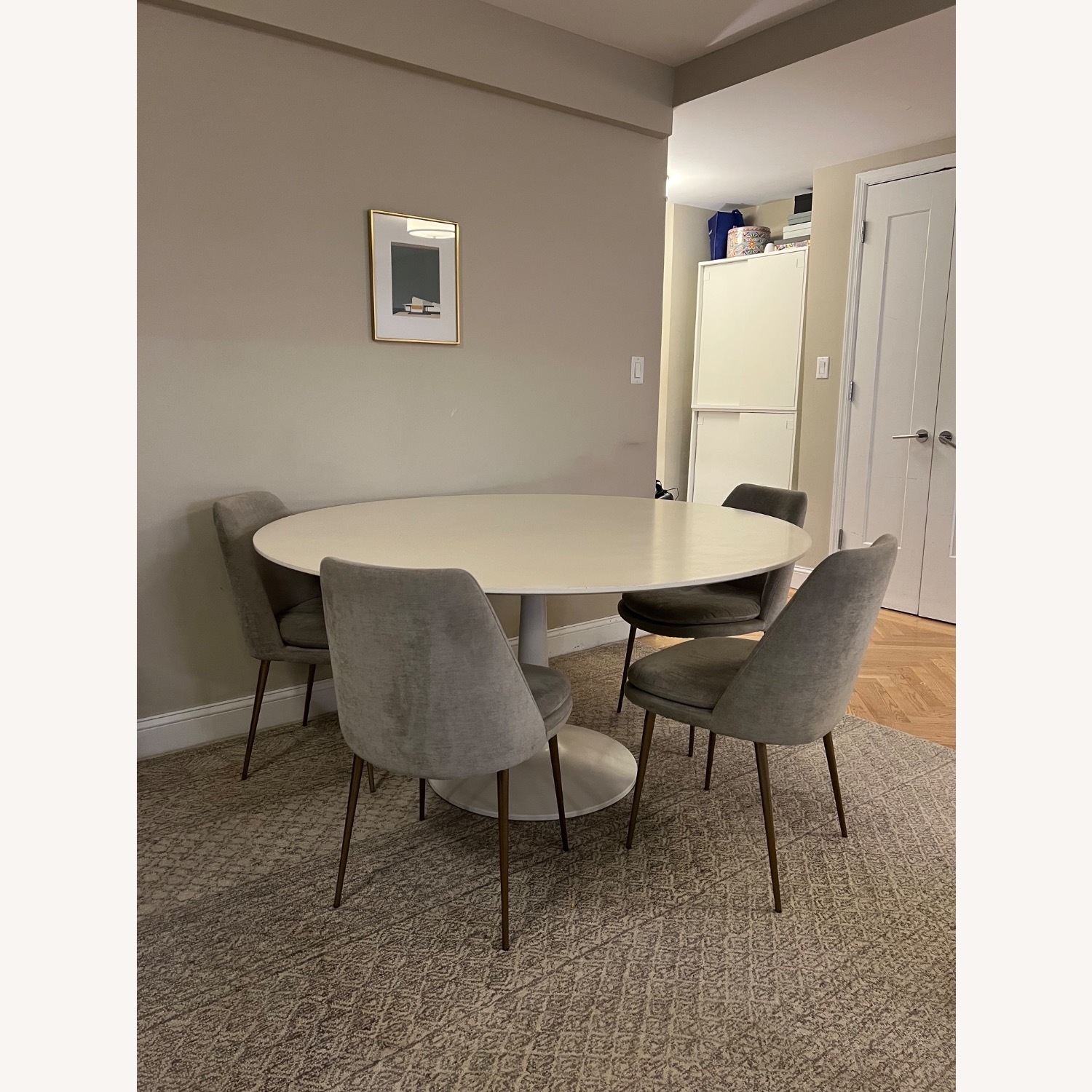 West Elm Liv 60" Round Table Laquer White - image-8