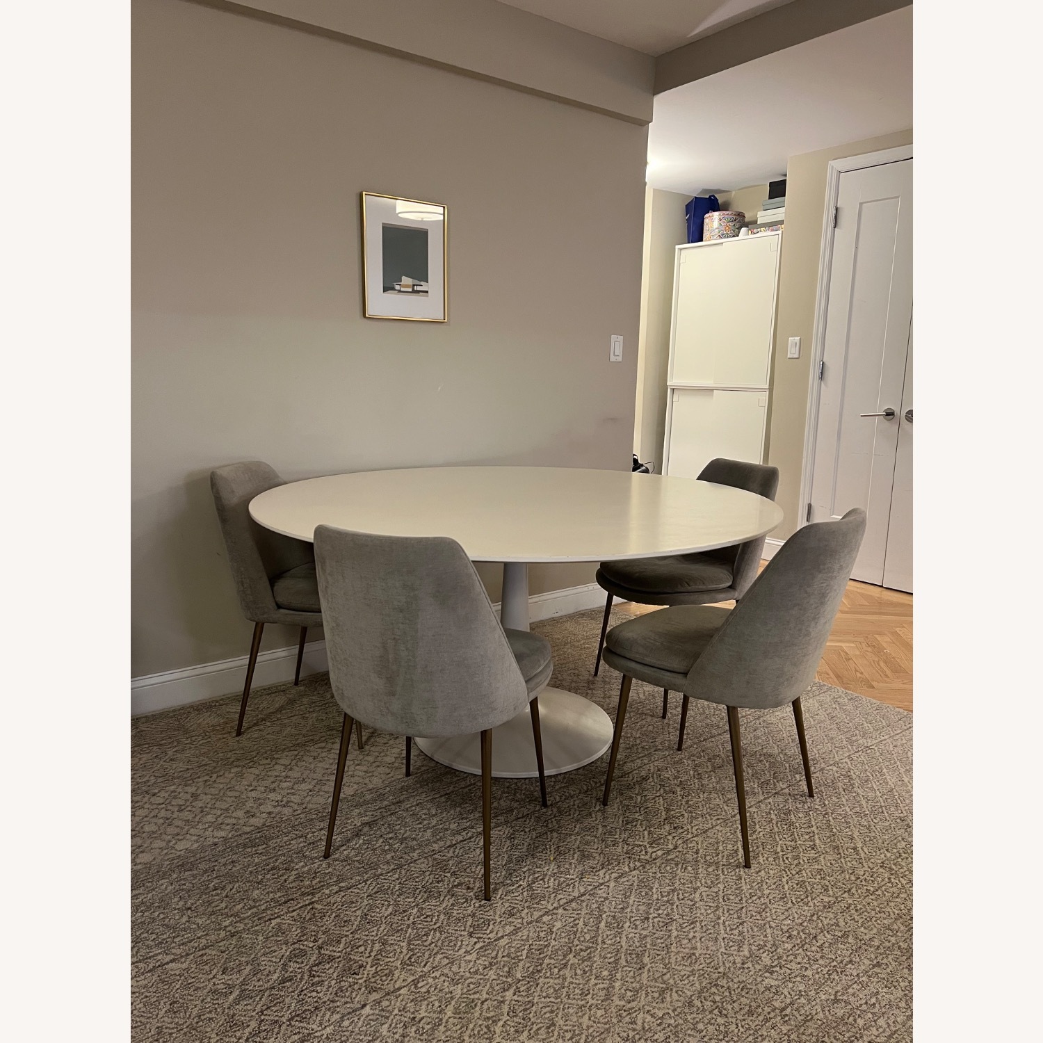 West Elm Liv 60" Round Table Laquer White - image-7