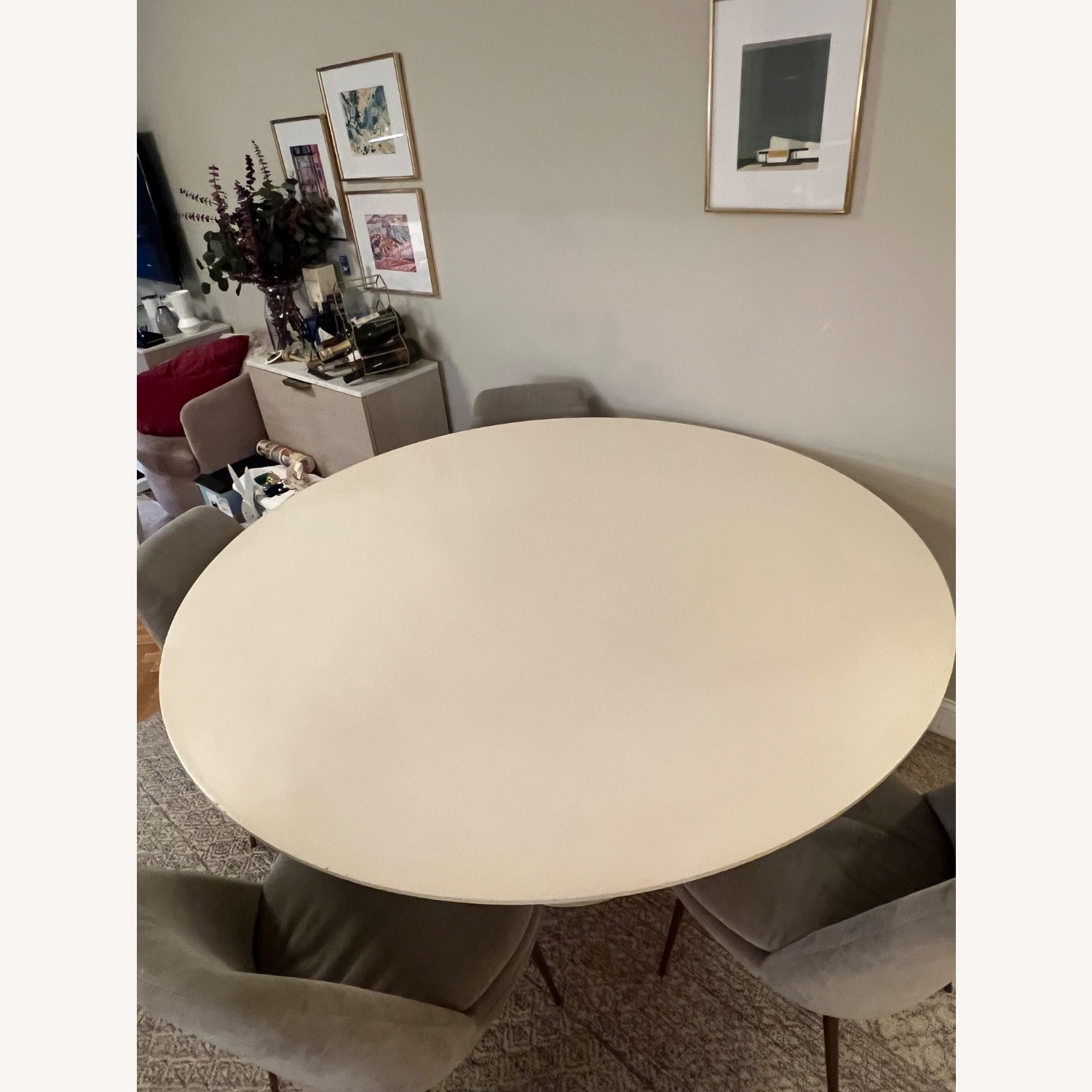 West Elm Liv 60" Round Table Laquer White - image-5