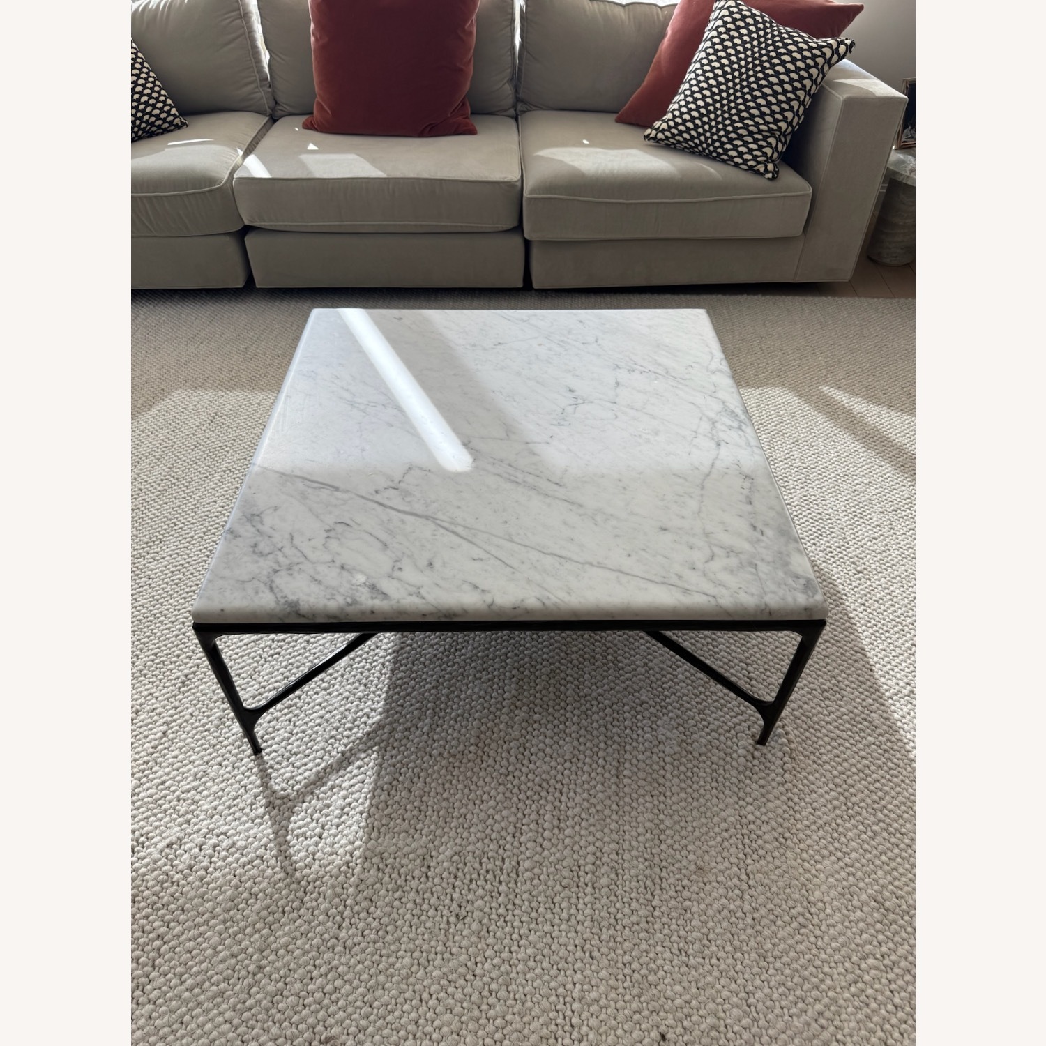 Restoration Hardware Thaddeus Marble Coffee Table - image-1