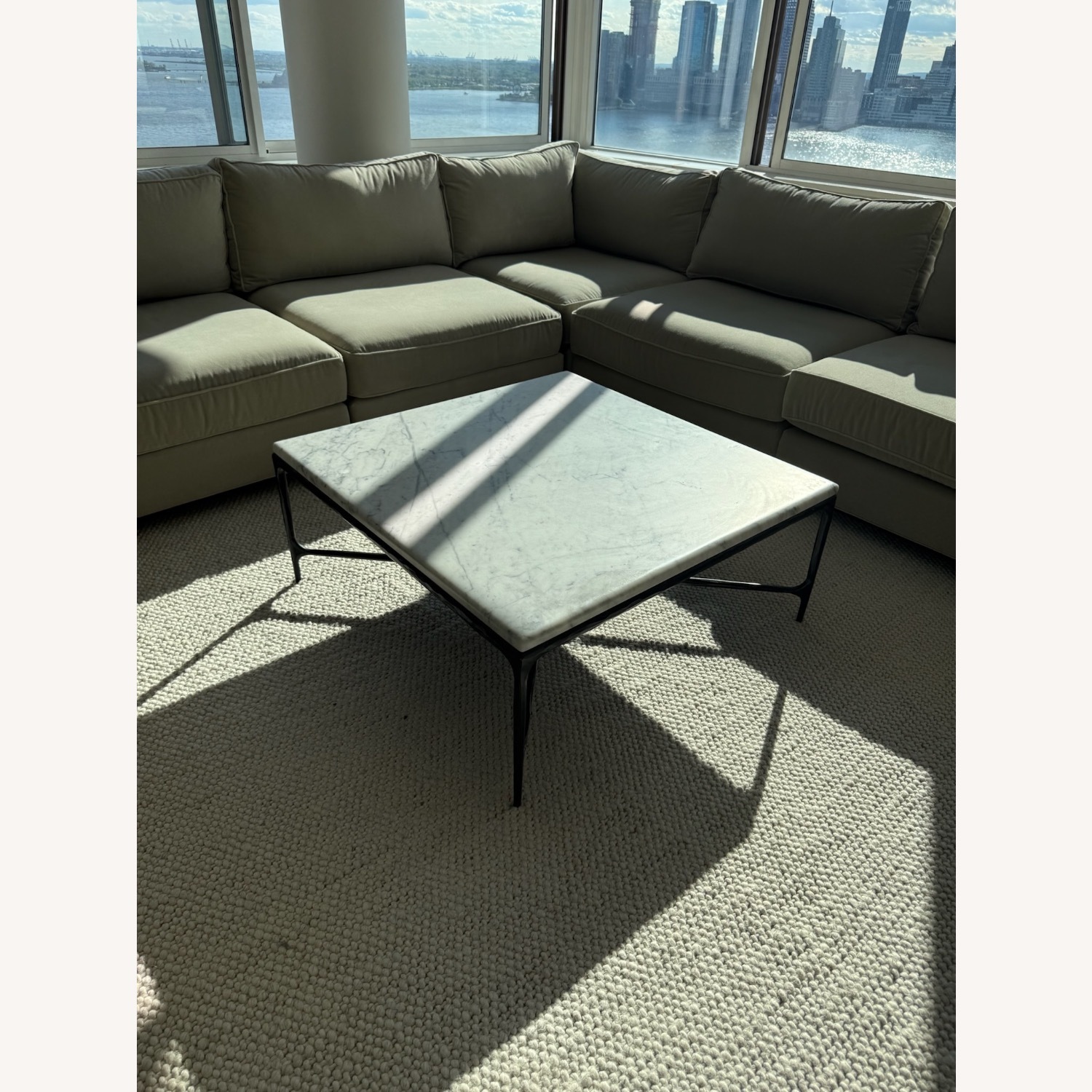 Restoration Hardware Thaddeus Marble Coffee Table - image-3