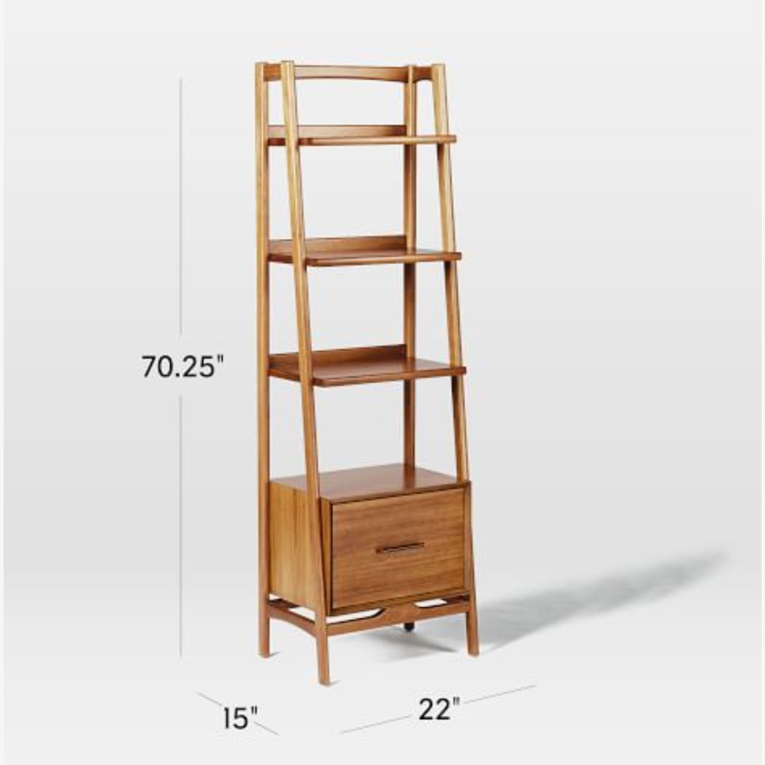 Mid-Century Bookshelf w Drawer - image-2