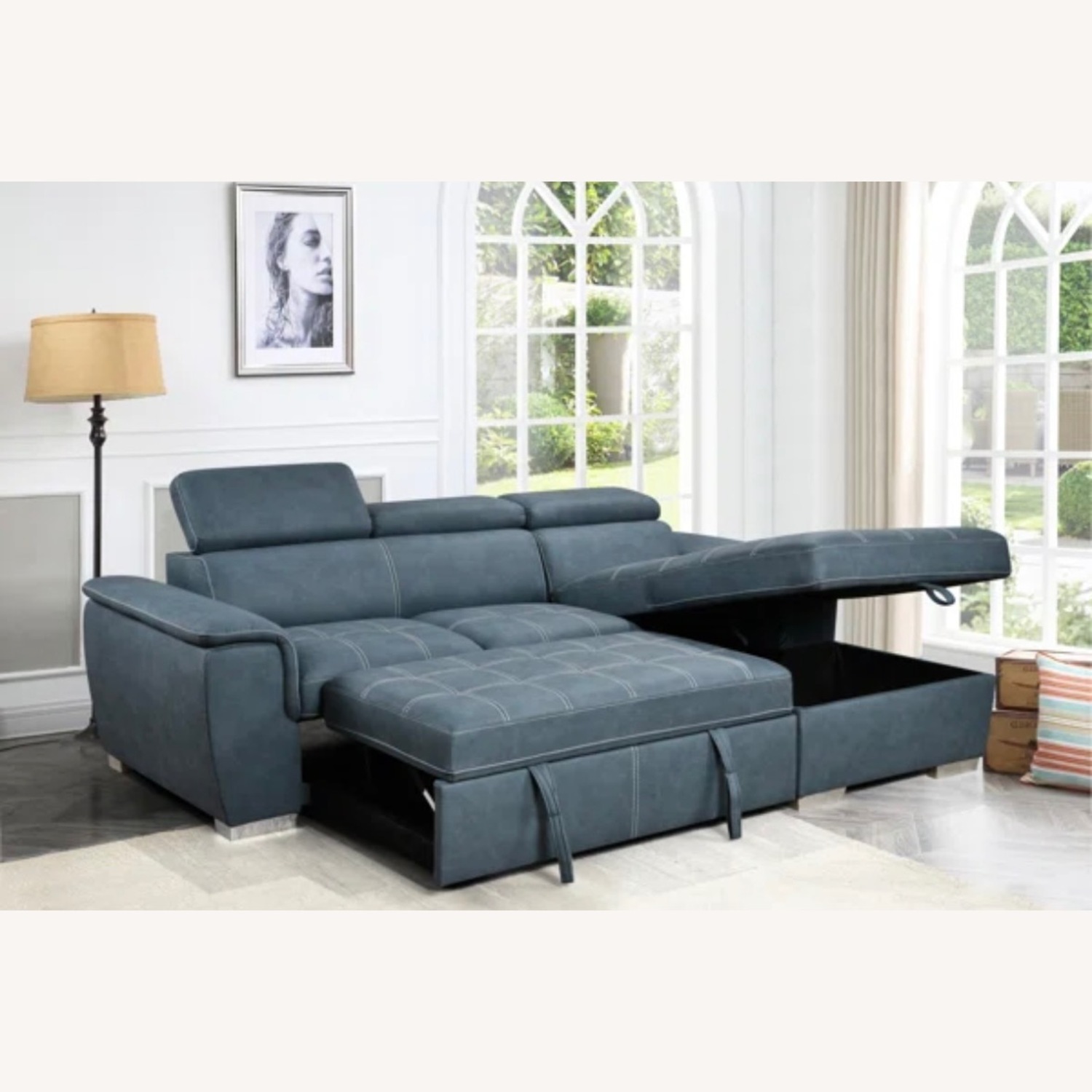 Sectional Sleeper Sofa With Storage Ottoman  - image-3