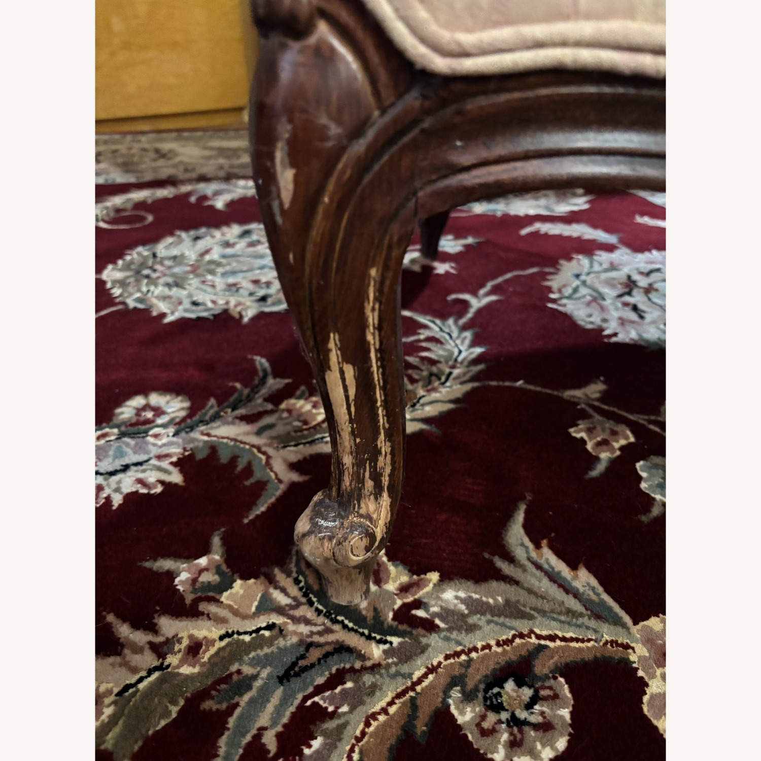 Ethan Allen Vintage Arm Chair with Ottoman Chaise - image-9