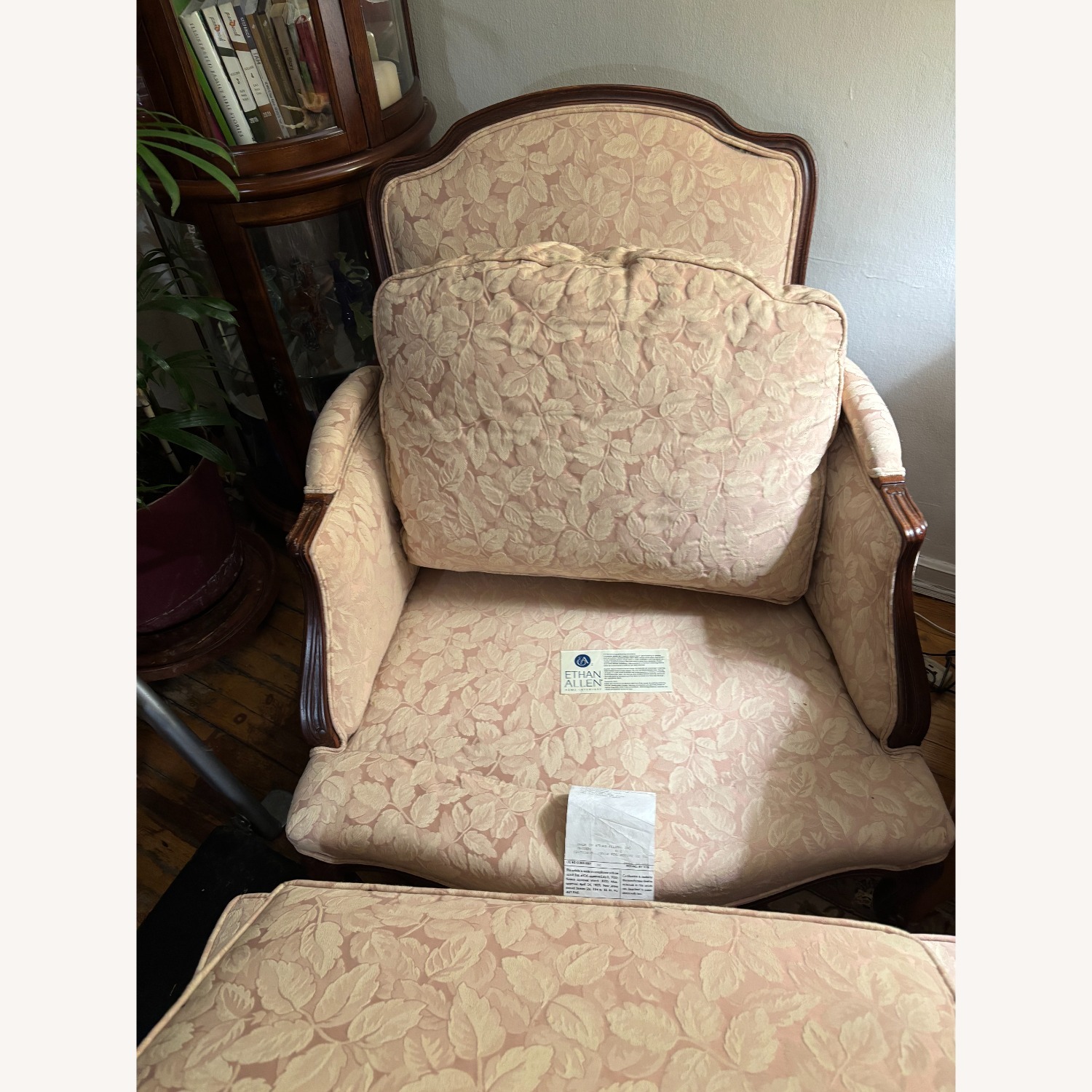 Ethan Allen Vintage Arm Chair with Ottoman Chaise - image-3