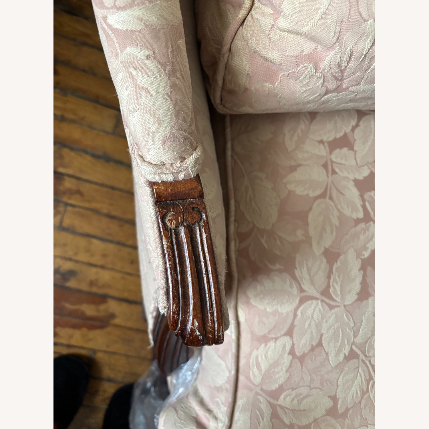 Ethan Allen Vintage Arm Chair with Ottoman Chaise - image-2