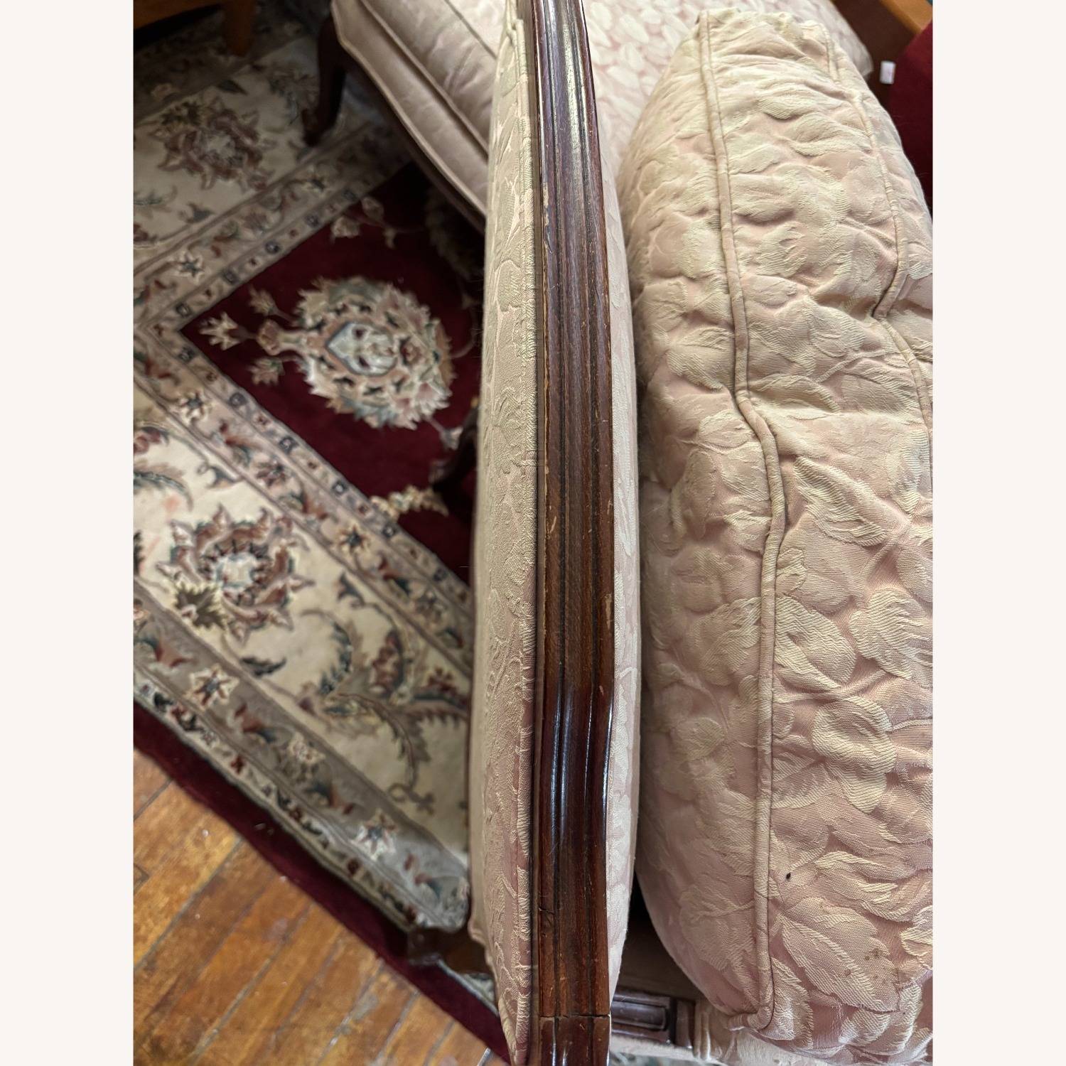 Ethan Allen Vintage Arm Chair with Ottoman Chaise - image-4