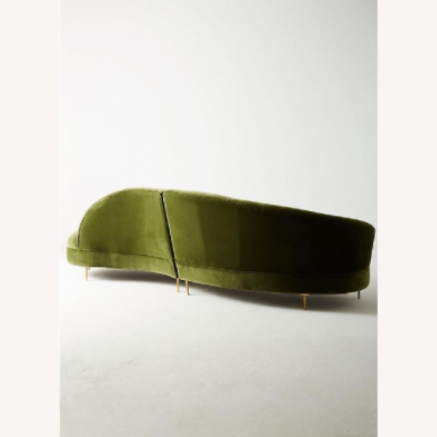 Anthropologie Green Velvet Serpentine Sofa - image-2