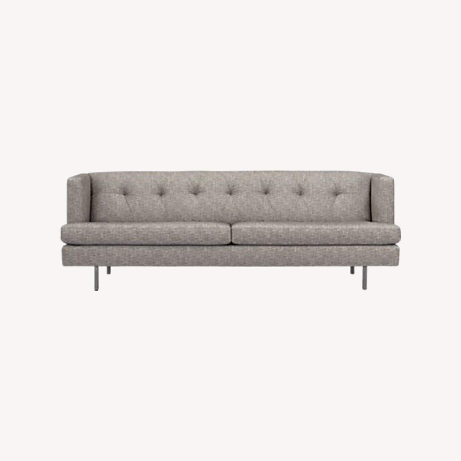 CB2 Avec Sofa Grey W Brushed Metal Legs  - image-0