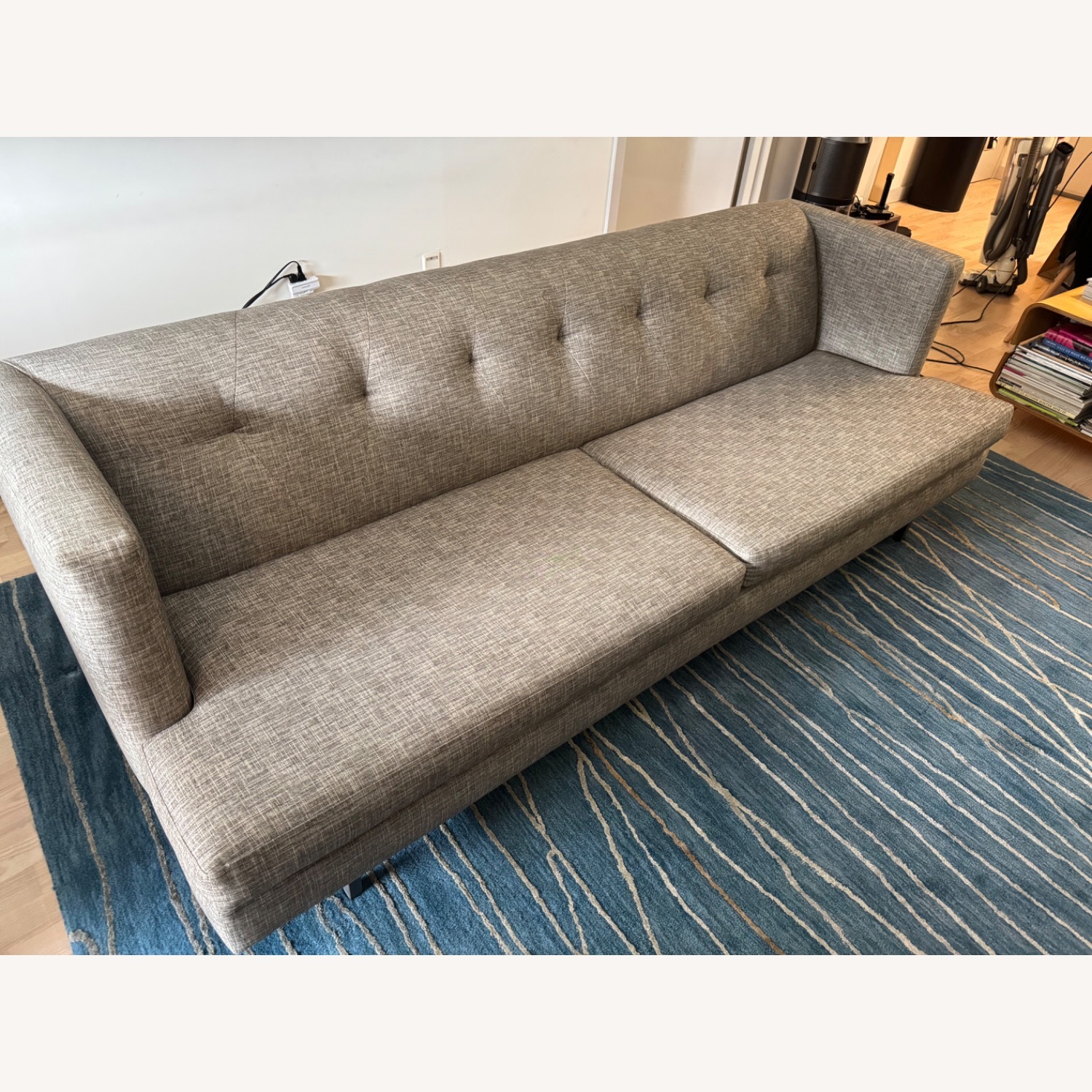 CB2 Avec Sofa Grey W Brushed Metal Legs  - image-7