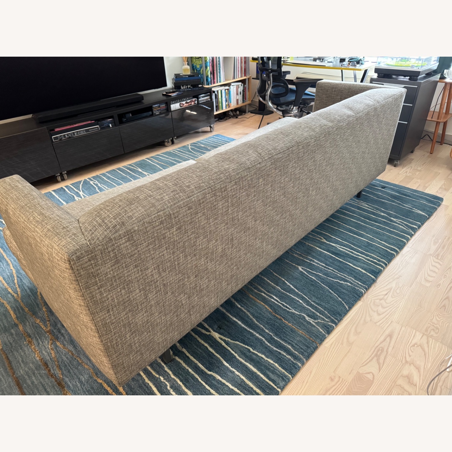 CB2 Avec Sofa Grey W Brushed Metal Legs  - image-6