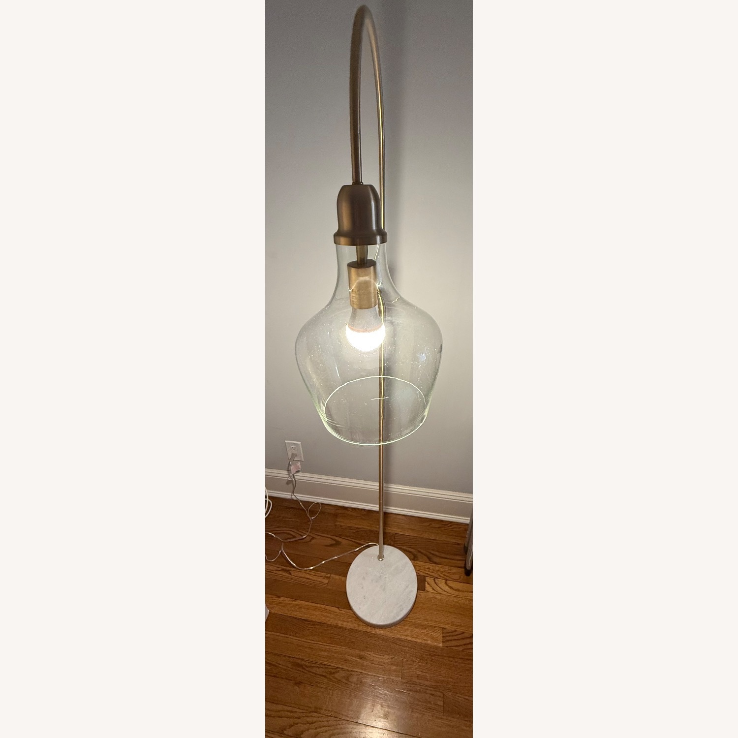 Gold and Marble Floor Lamp - image-2