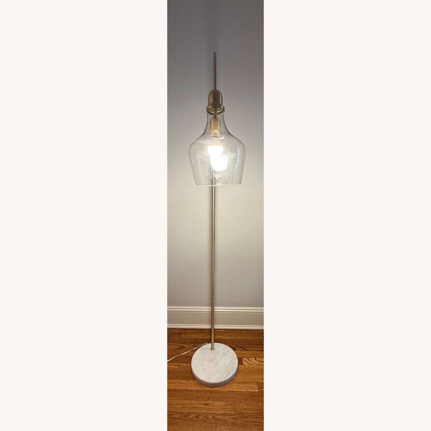 Gold and Marble Floor Lamp - image-1