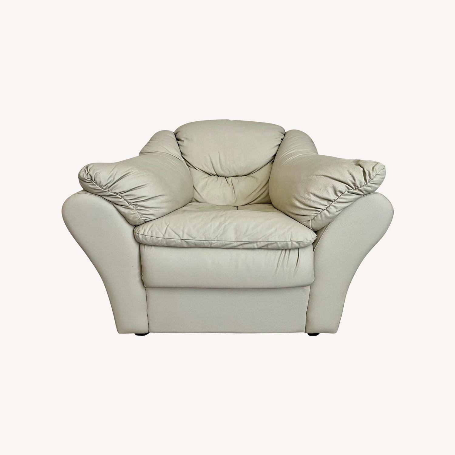Italian Top-Grain Leather Armchair - image-0
