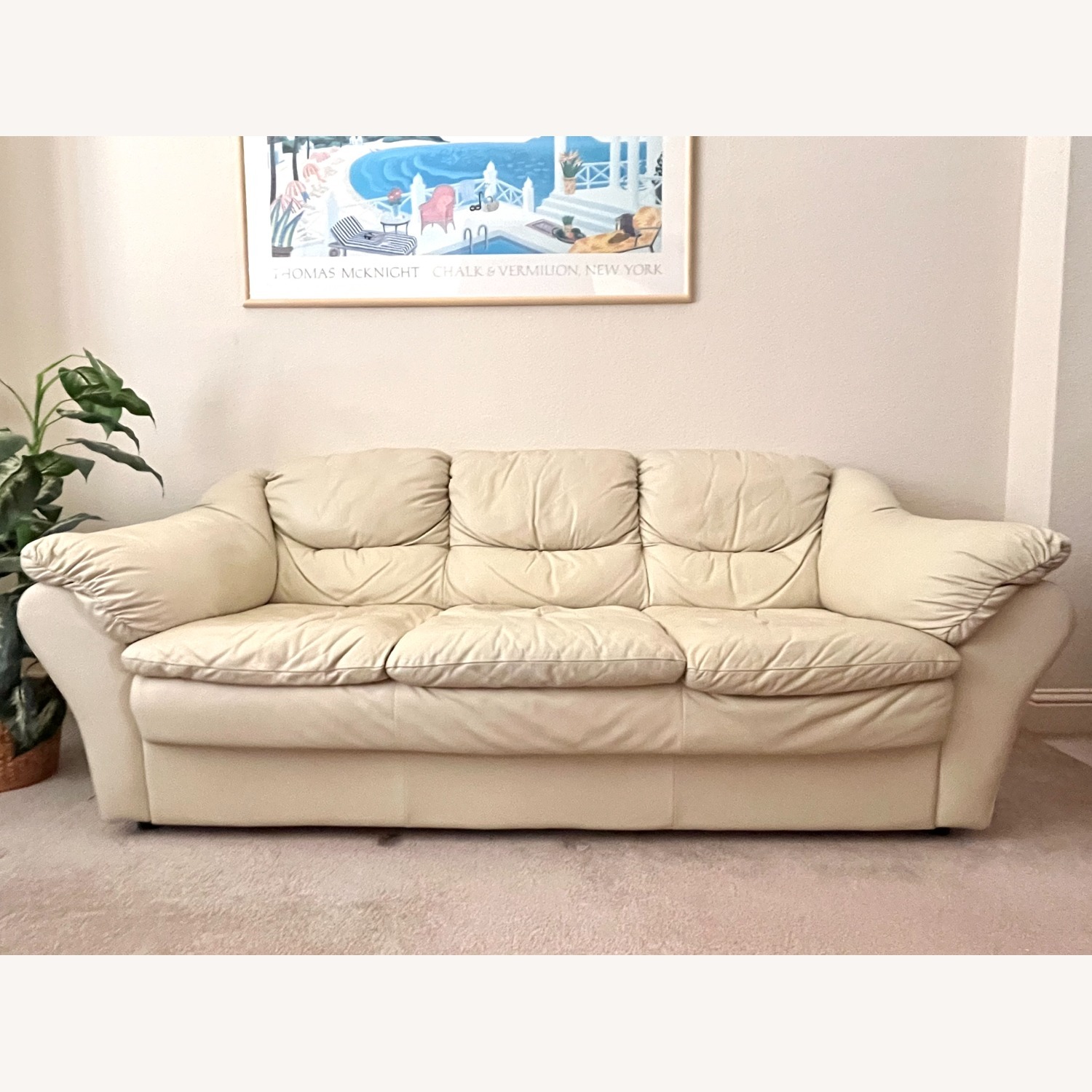 Italian Leather Sofa  - image-1