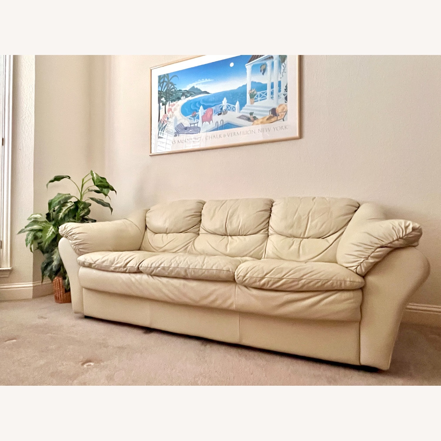 Italian Leather Sofa  - image-2