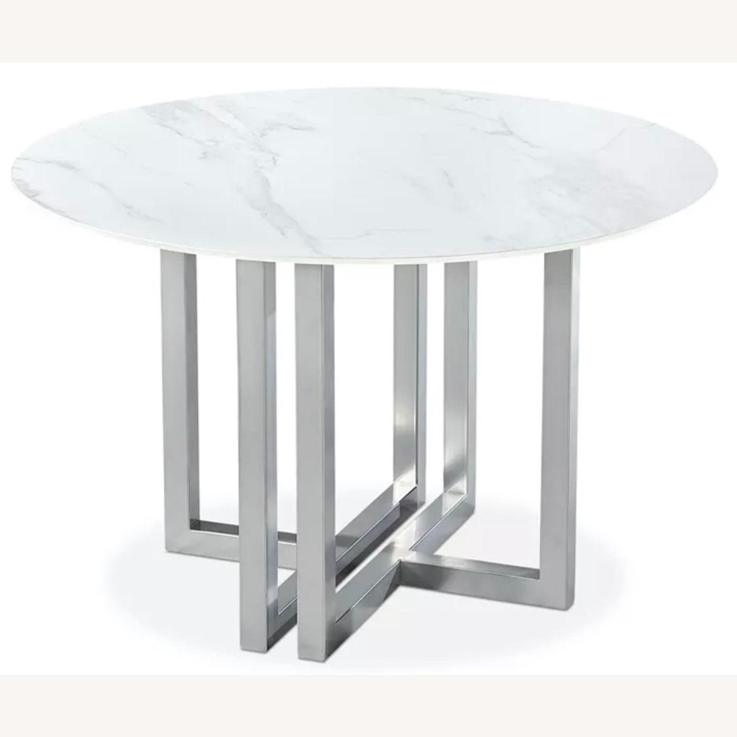 Round Sintered Stone Dining Table with 4 chairs - image-1
