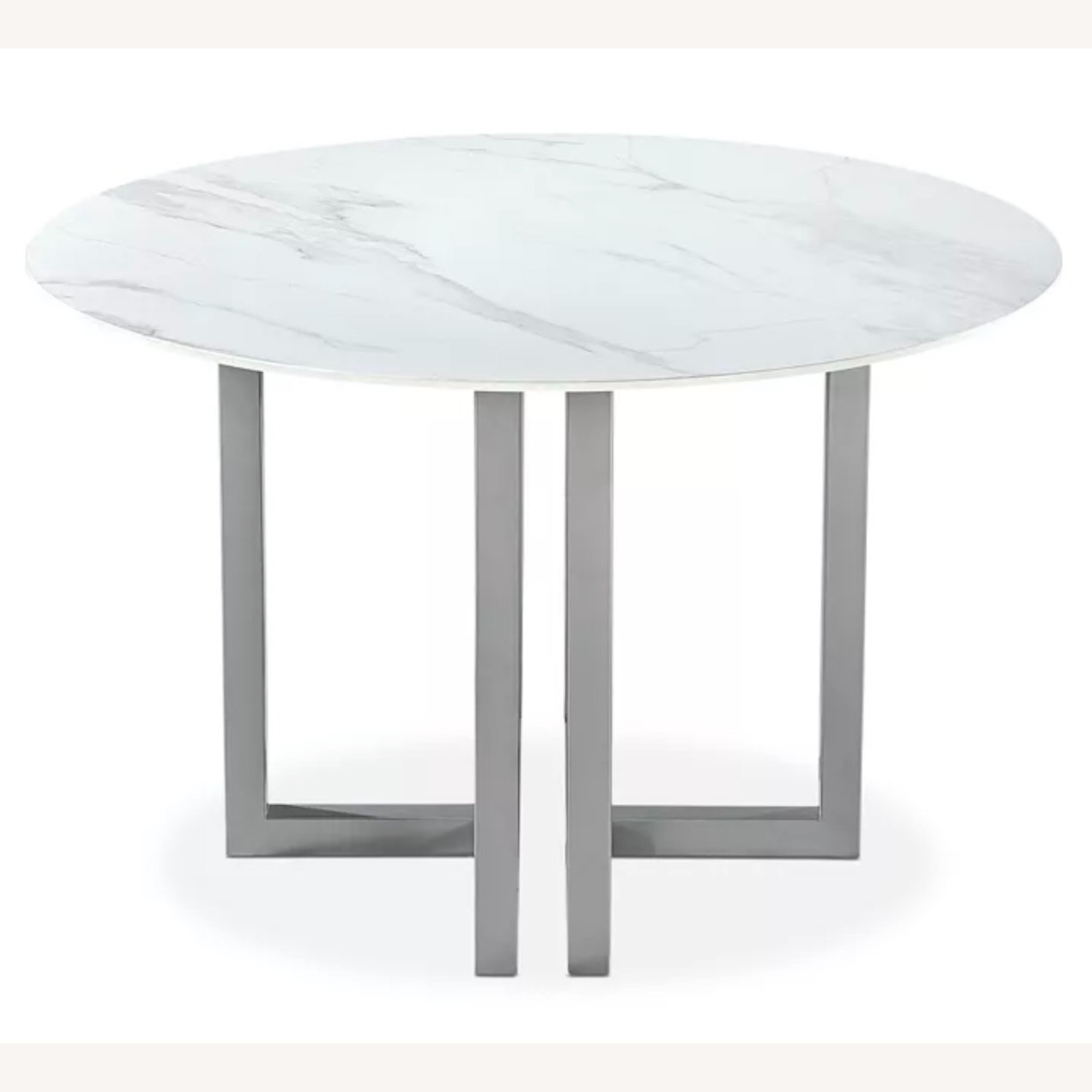 Round Sintered Stone Dining Table with 4 chairs - image-2