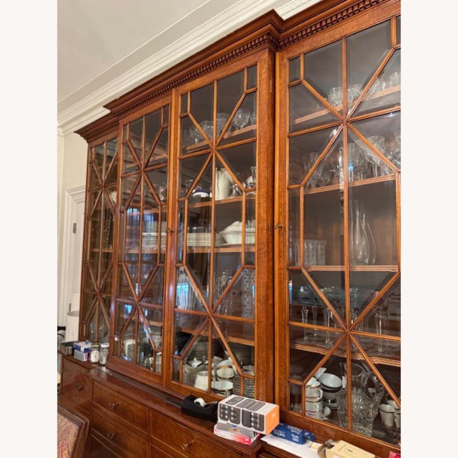 Mahogany China Cabinet Hutch - image-5