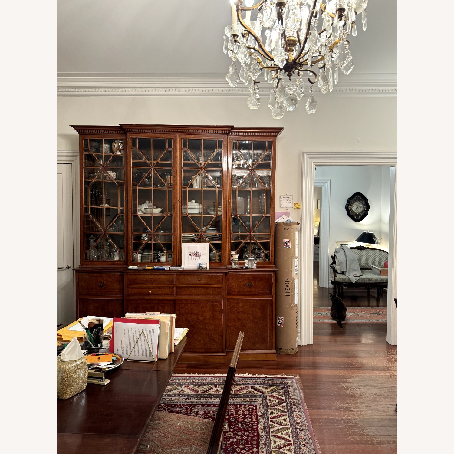 Mahogany China Cabinet Hutch - image-1