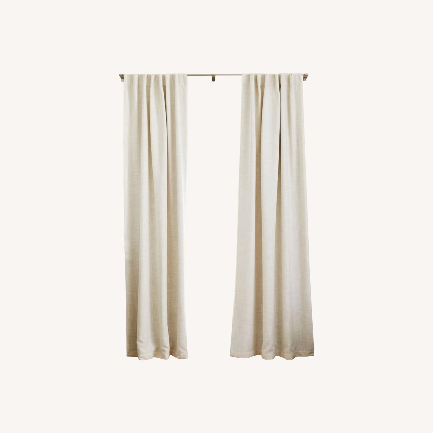 West Elm Crossweave Curtain with Blackout Lining - image-0