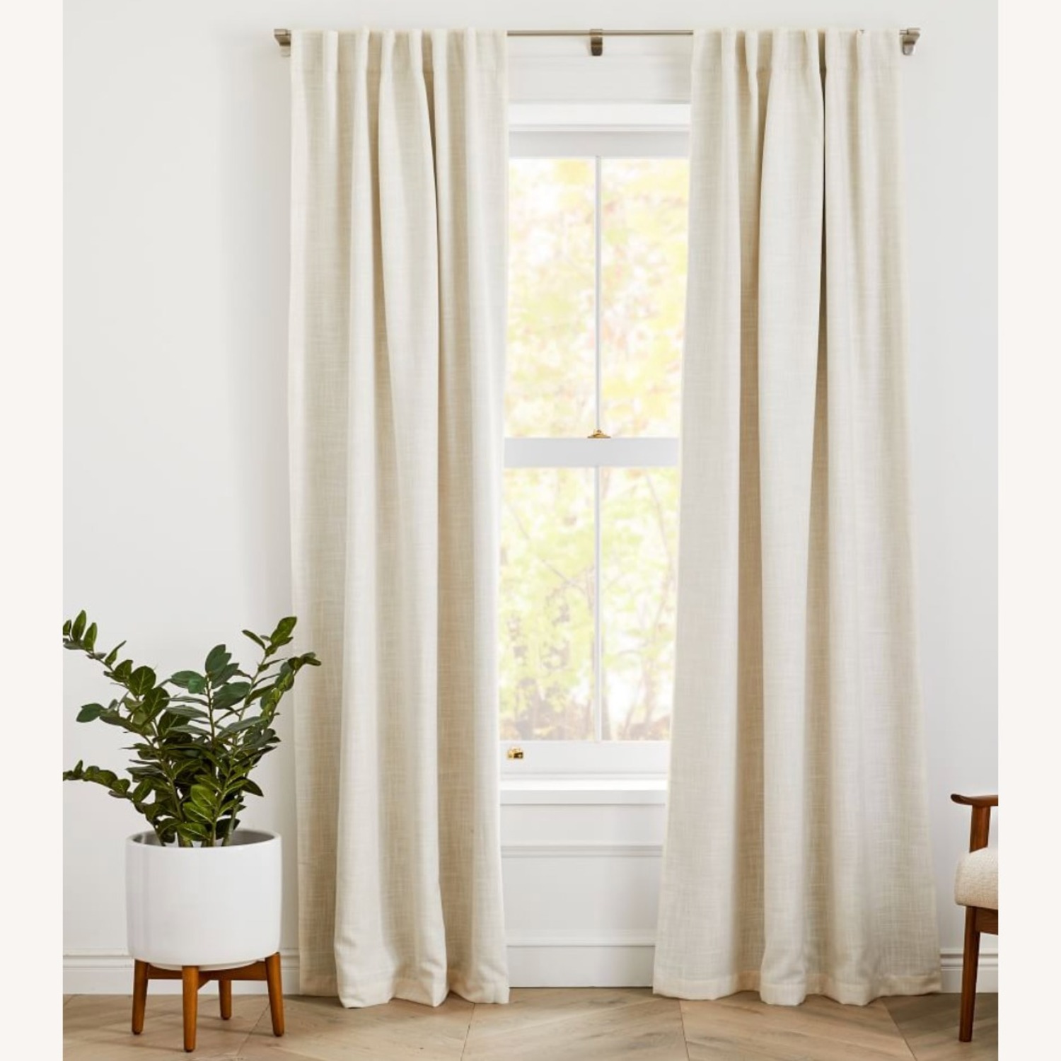 West Elm Crossweave Curtain with Blackout Lining - image-1