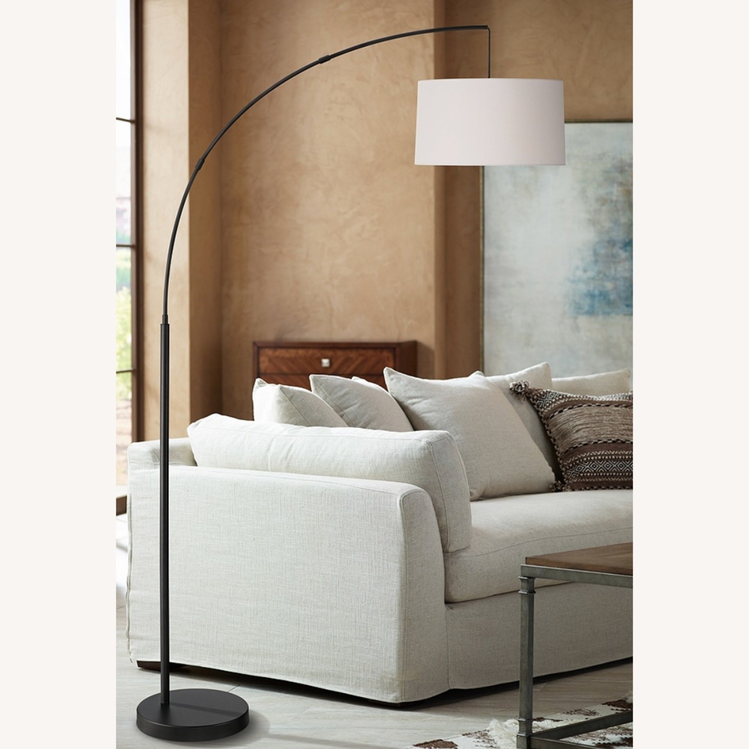 72" High Black Finish Modern Arc Floor Lamp - image-2