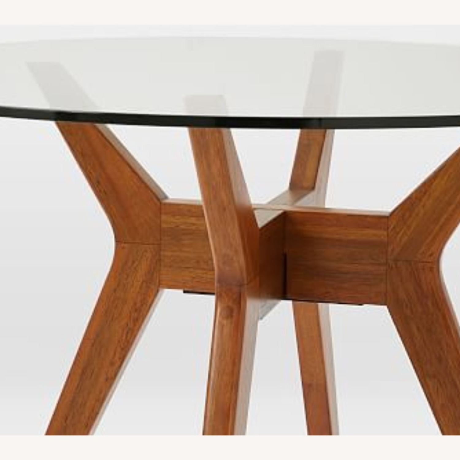 West Elm Jensen Round Table, Walnut/Glass - image-2