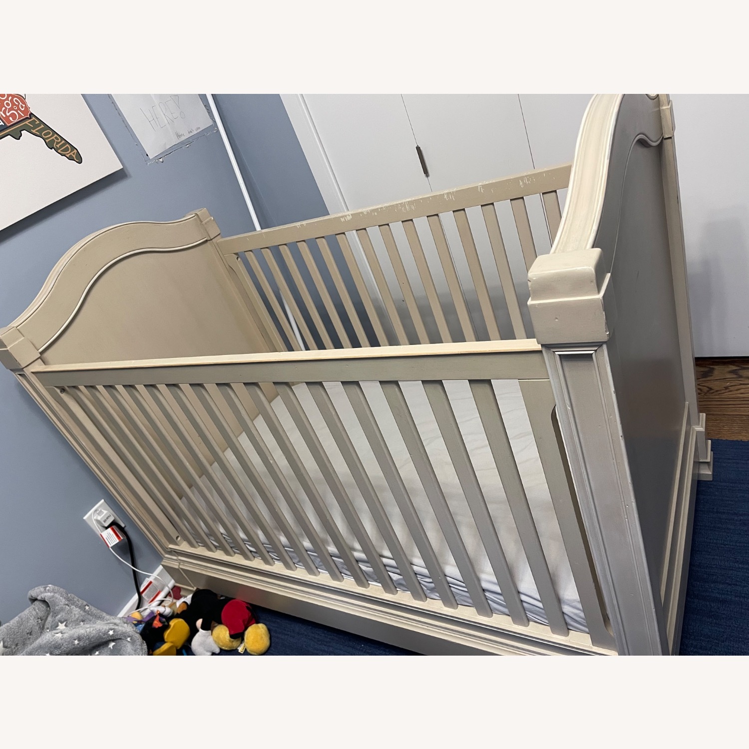 RH Baby Crib Somerset Collection Dove Gray - image-1