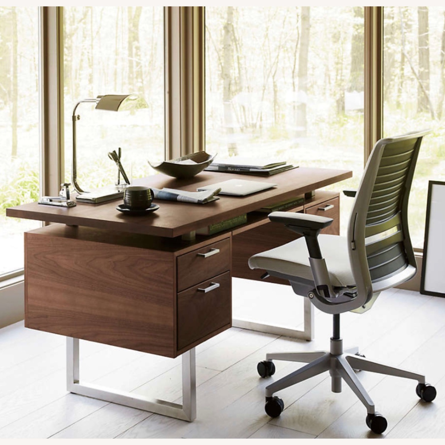 Crate & Barrel Clybourn Walnut Executive Desk - image-2