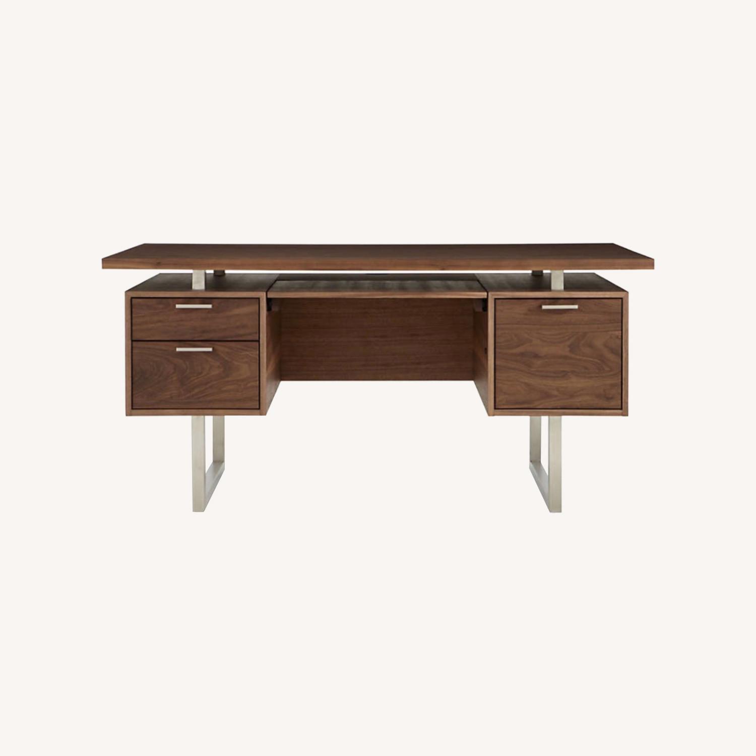 Crate & Barrel Clybourn Walnut Executive Desk - image-0