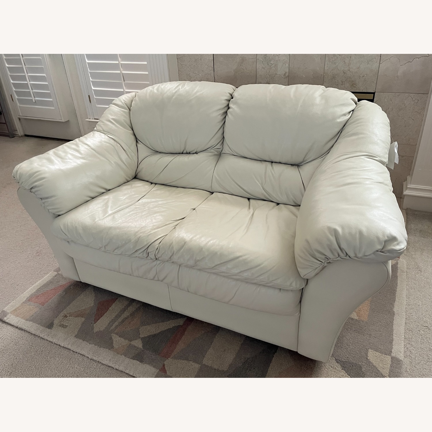 Italian Top-Grain Leather Loveseat - image-1