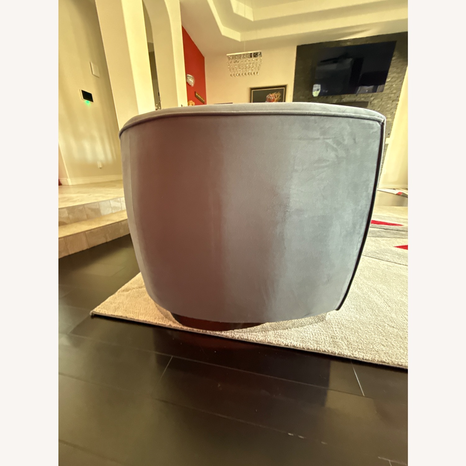 Meridian Julian Grey Velvet Chaise - image-5