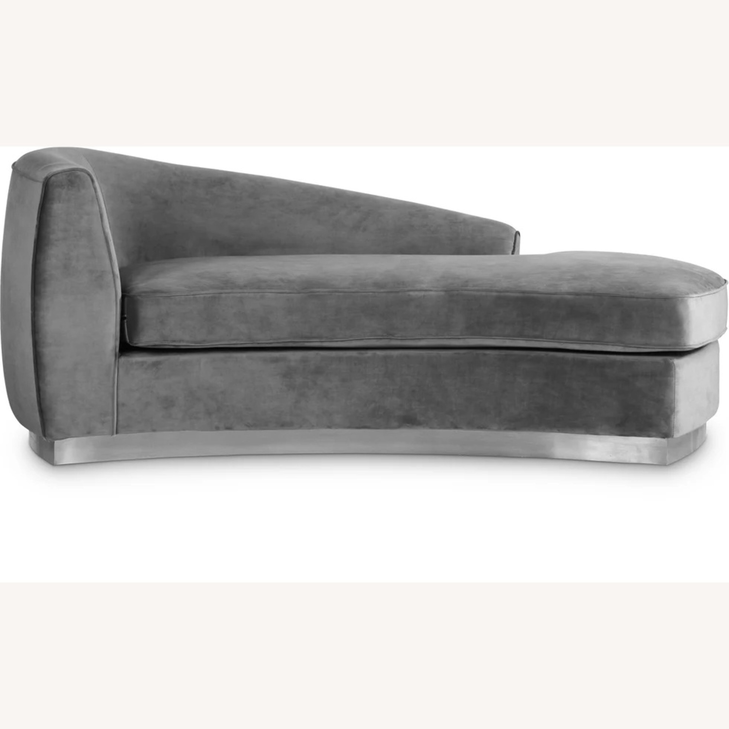Meridian Julian Grey Velvet Chaise - image-6