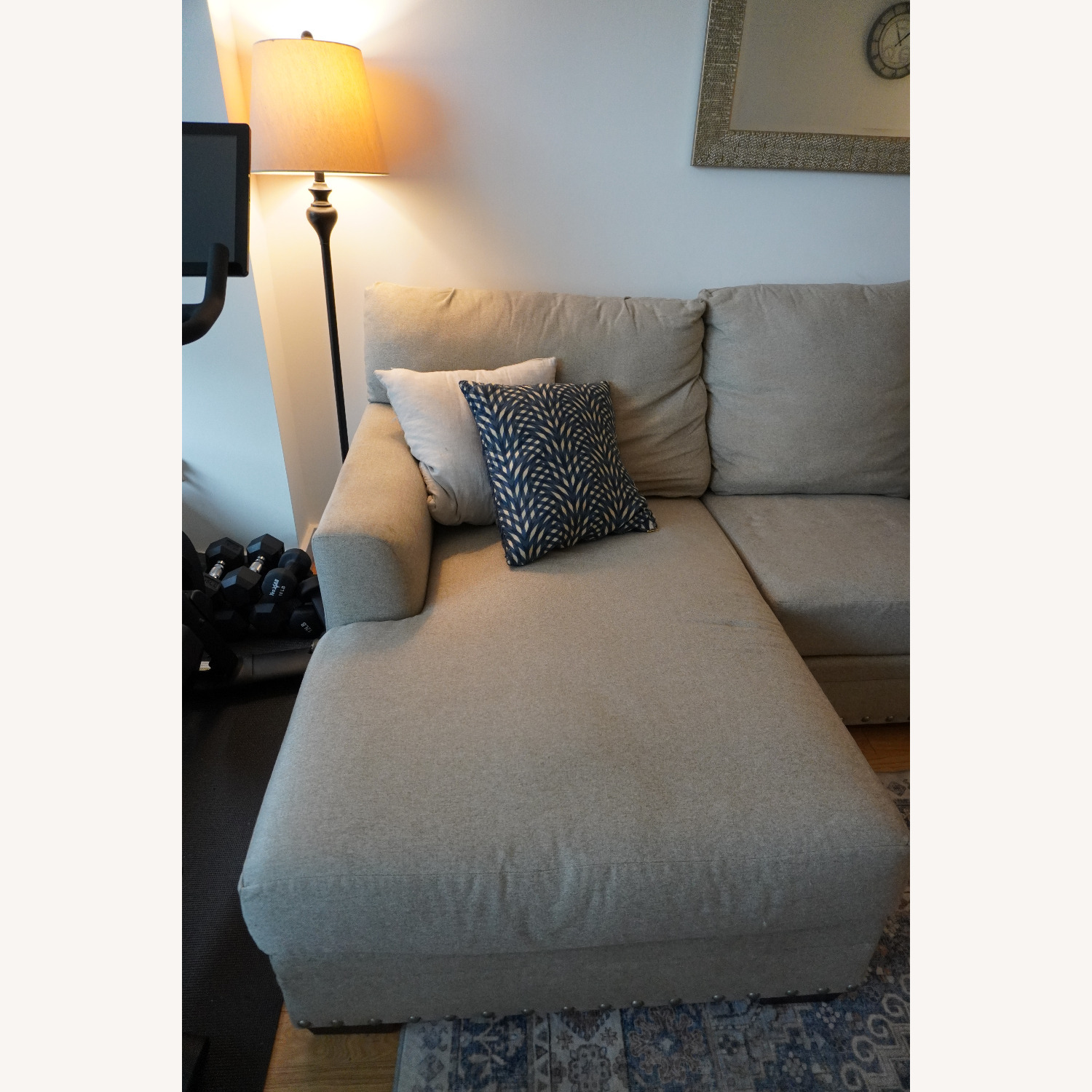 Value City Sofa W Chaise Lounger - image-1