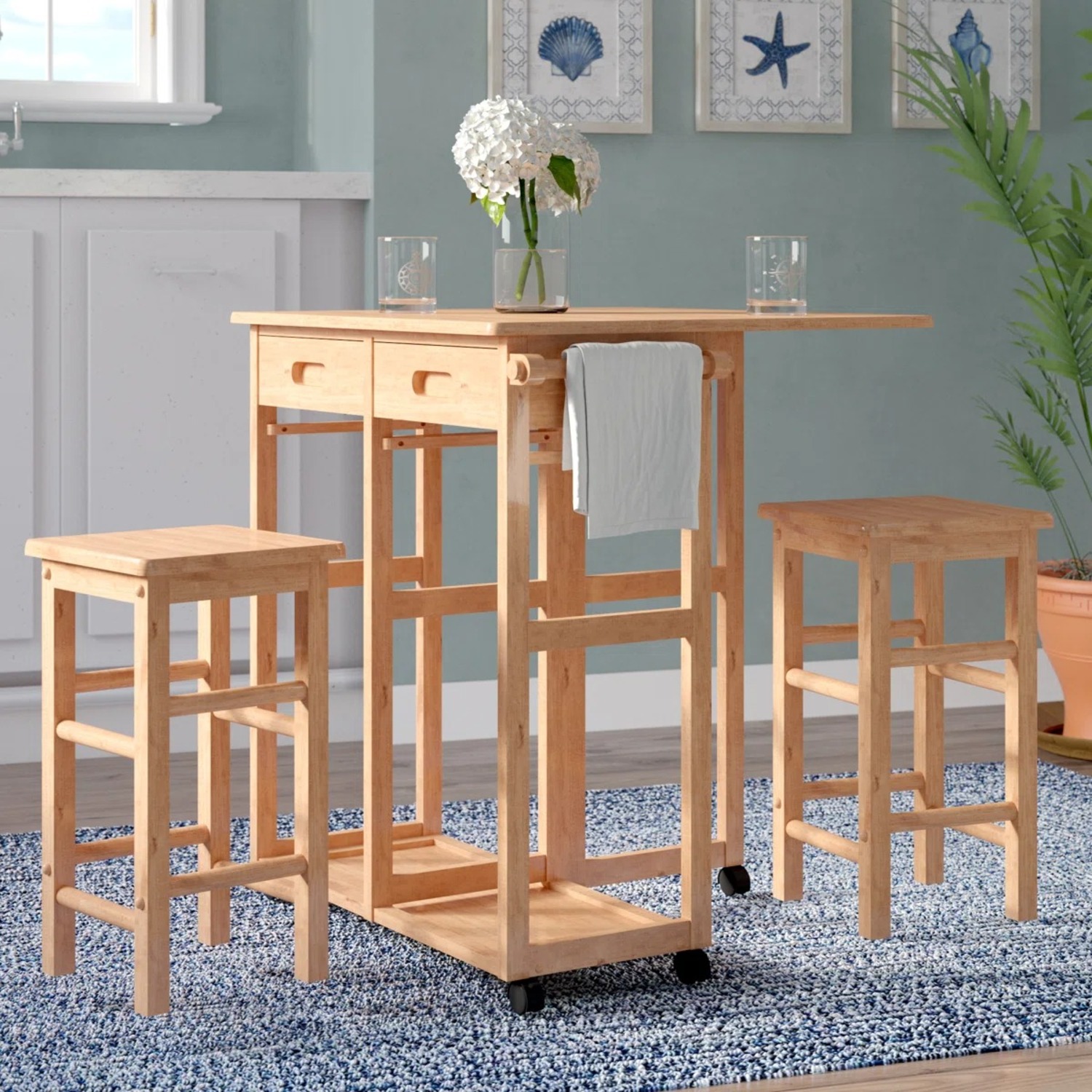 Wayfair Solid Wood Solid Wood Top Four Leg Dining Set - image-5
