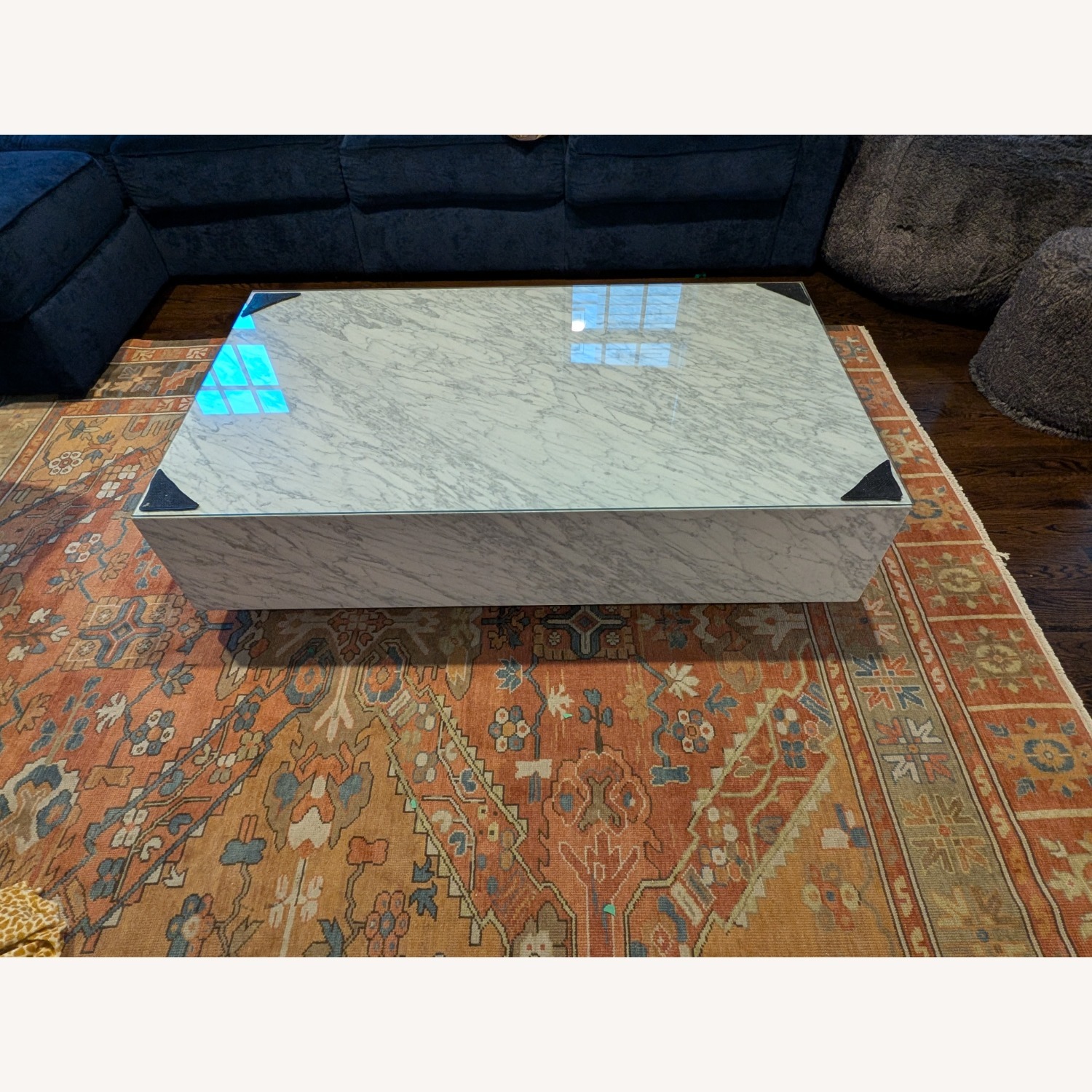 Restoration Hardware Marble Coffee Table - image-1