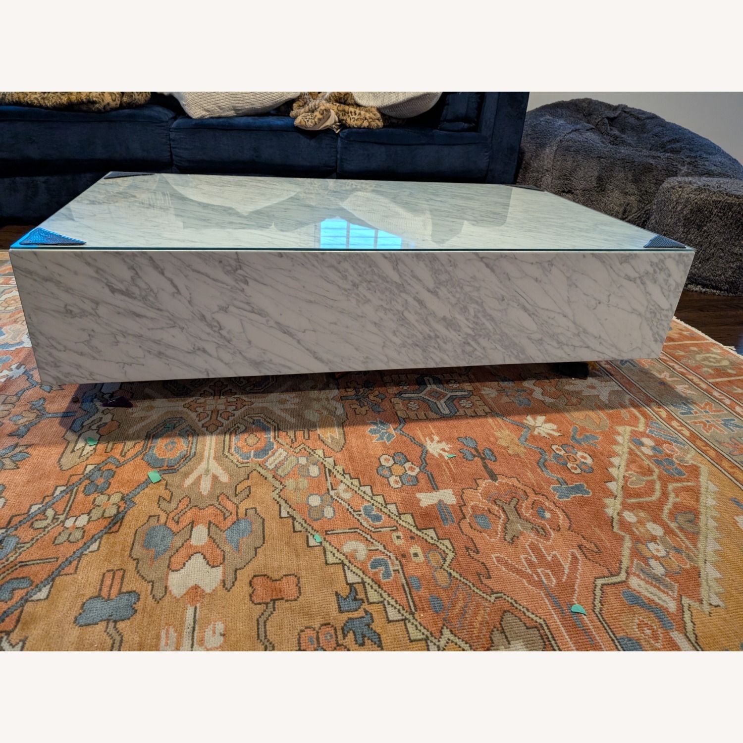Restoration Hardware Marble Coffee Table - image-2