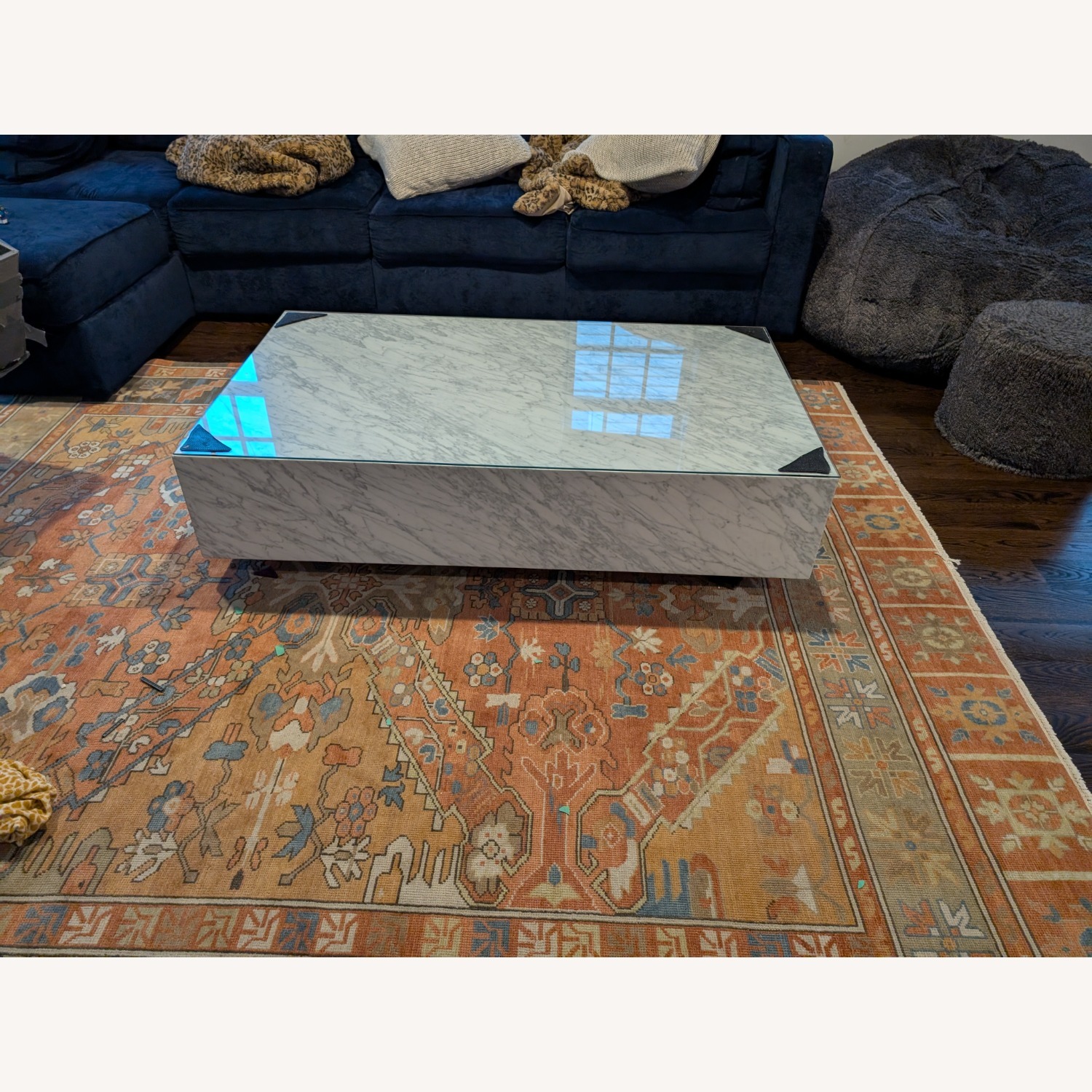 Restoration Hardware Marble Coffee Table - image-4