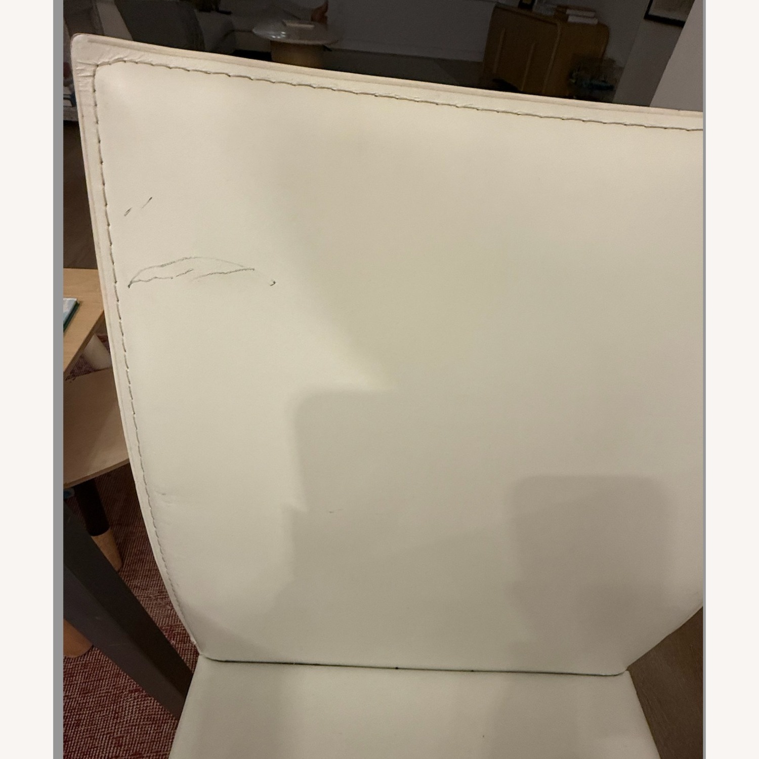 Office Depot Hasina White Dining Room Faux Leather Chairs Set of 4 - image-9