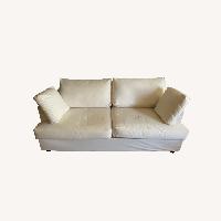 IKEA Square Arm 2-Seat White Sofa (77.5”)