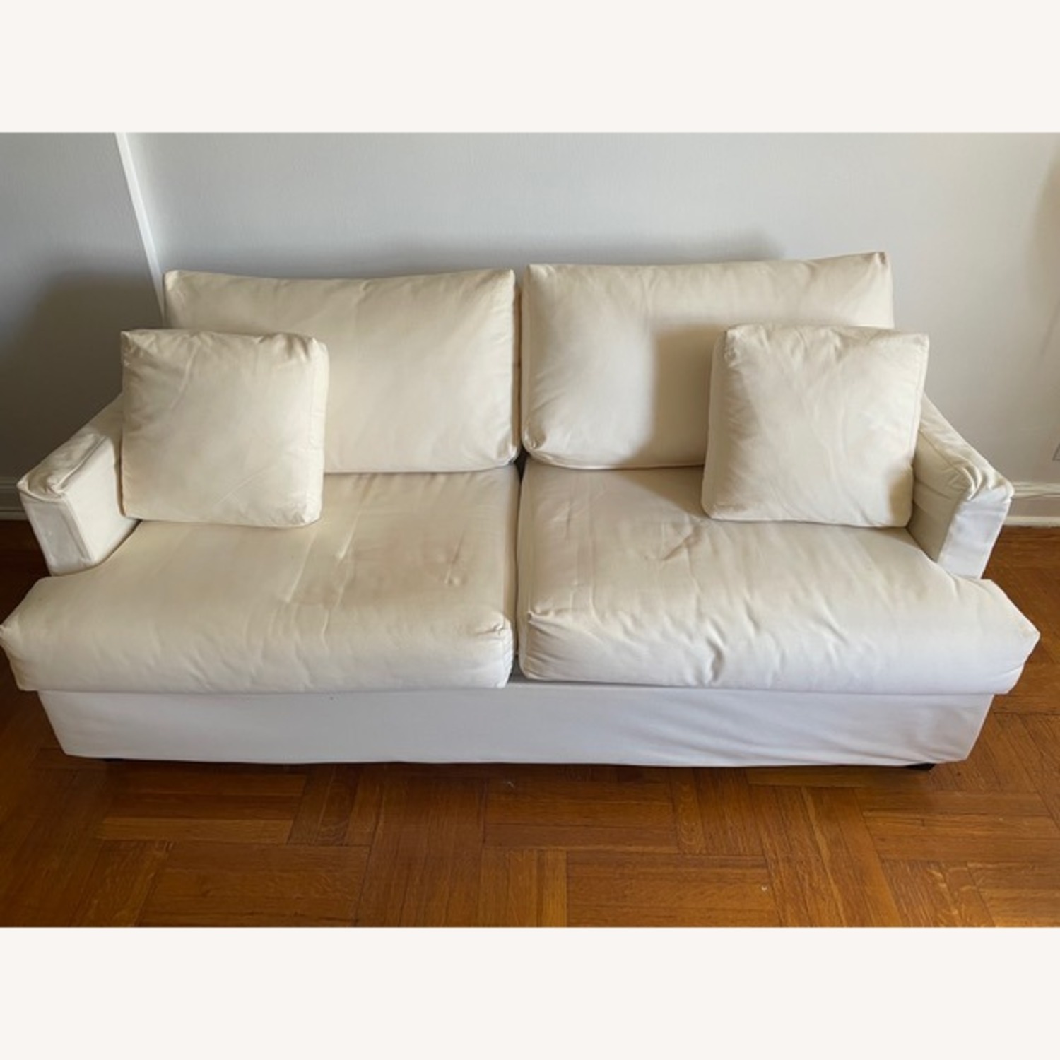 IKEA Square Arm 2-Seat White Sofa (77.5”) - image-4