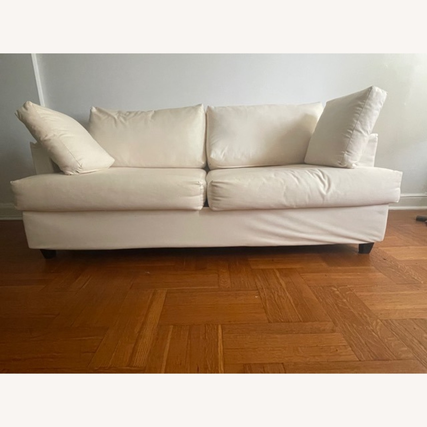 IKEA Square Arm 2-Seat White Sofa (77.5”) - image-2