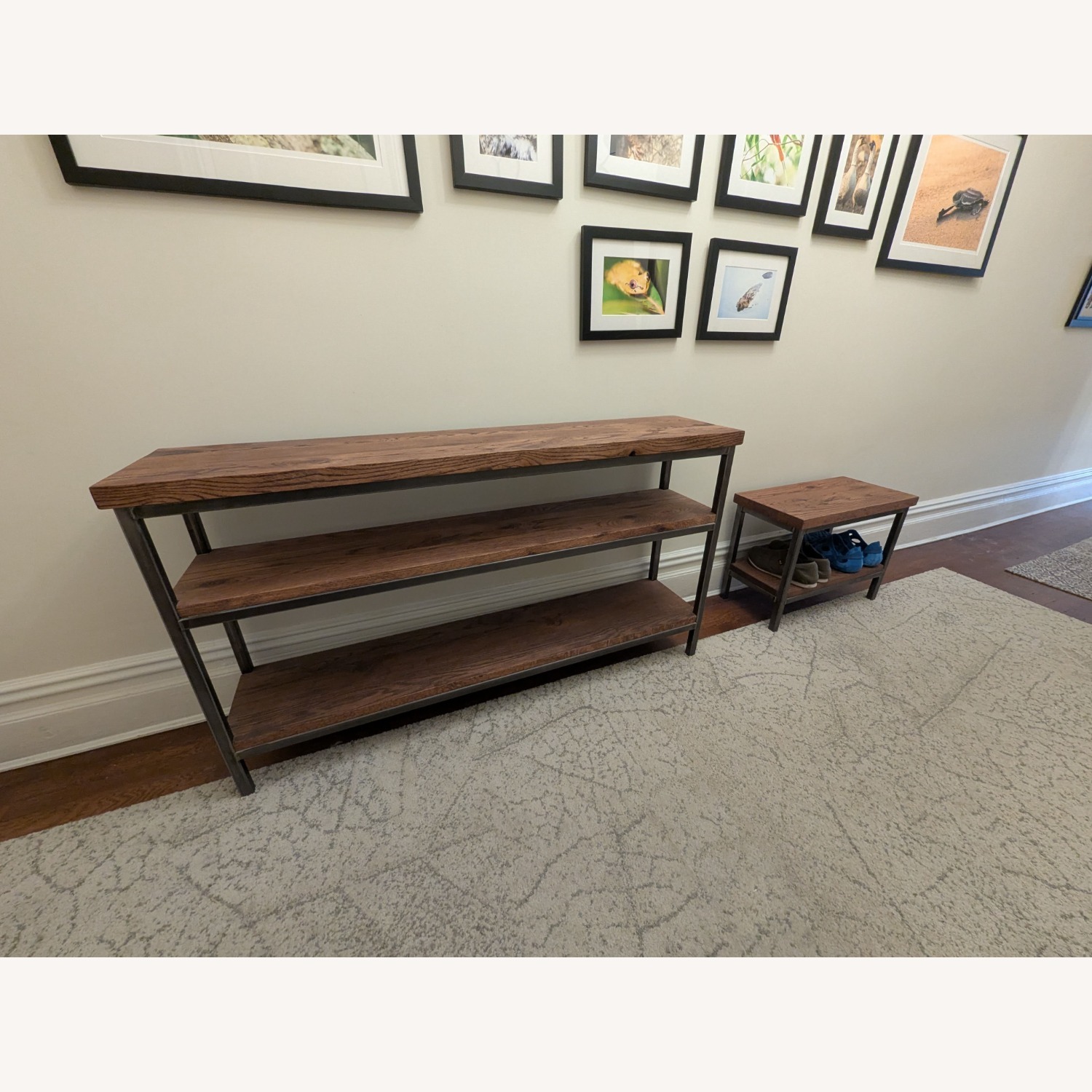 Reclaimed Wood Console Table w Matching Bench - image-6