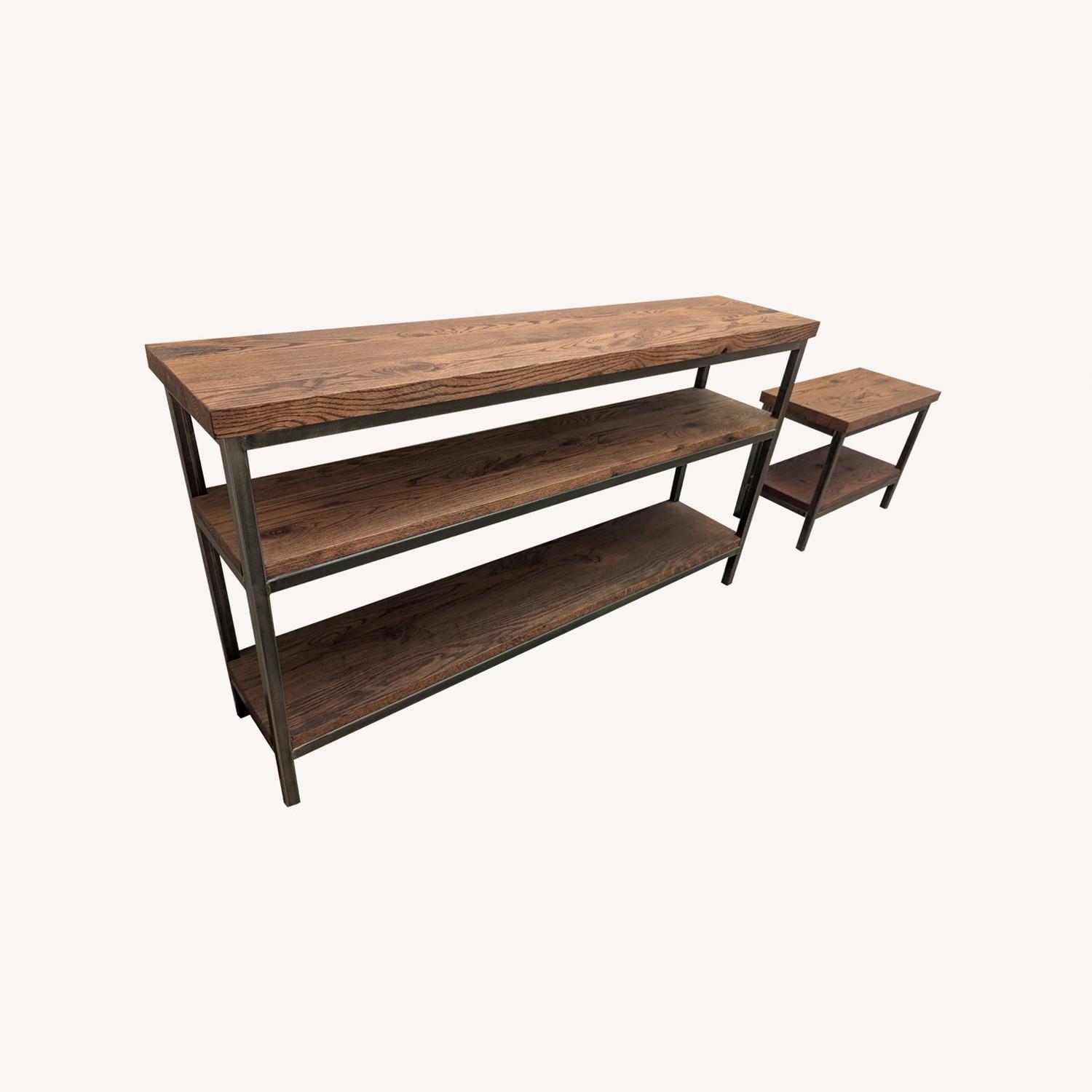 Reclaimed Wood Console Table w Matching Bench - image-0