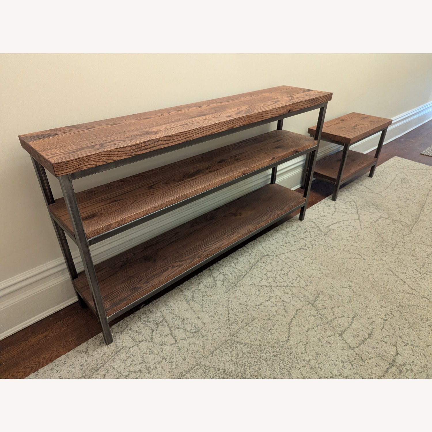 Reclaimed Wood Console Table w Matching Bench - image-1