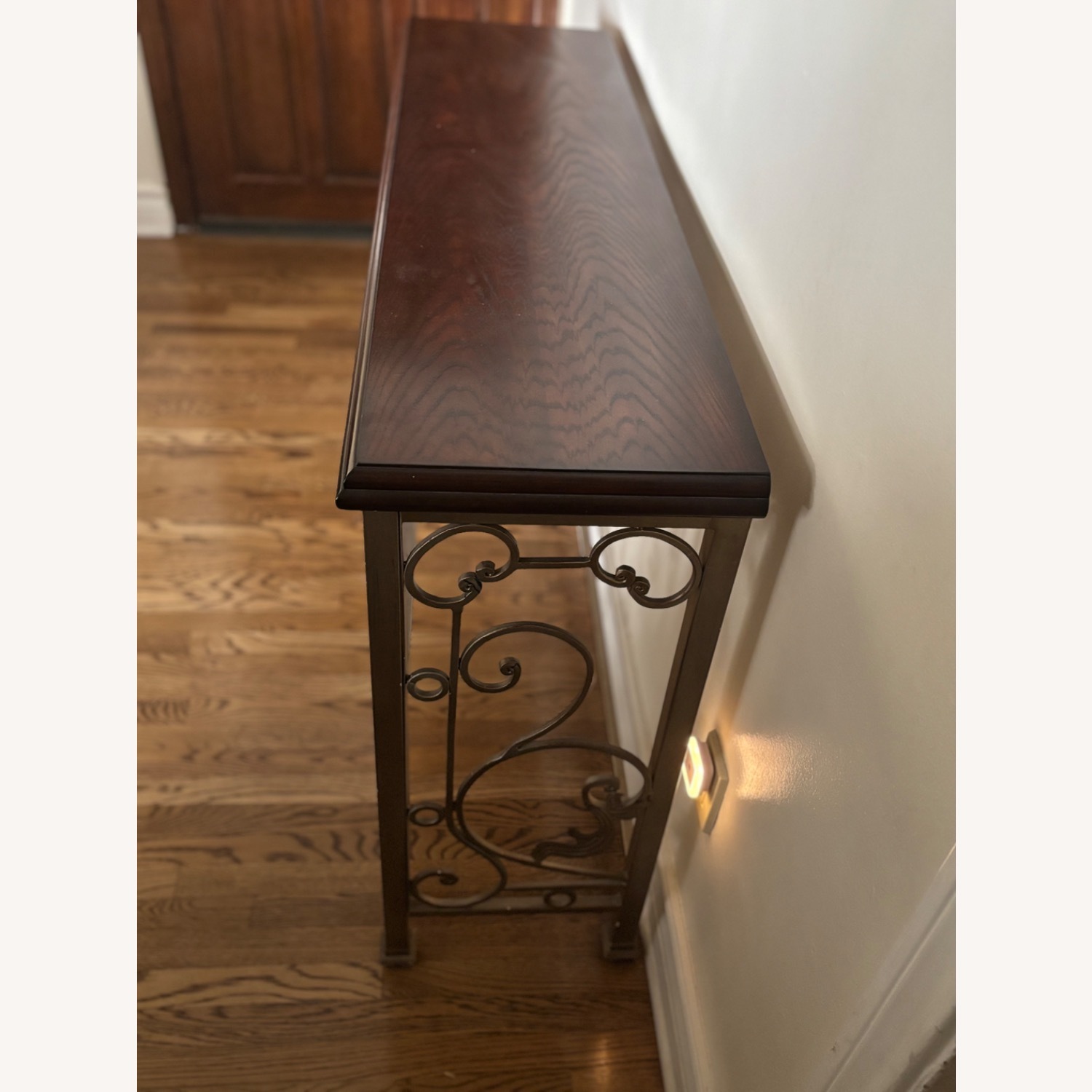 Pier 1 Imports Ornate Metal and Dark Wood Entryway Console Table  - image-3