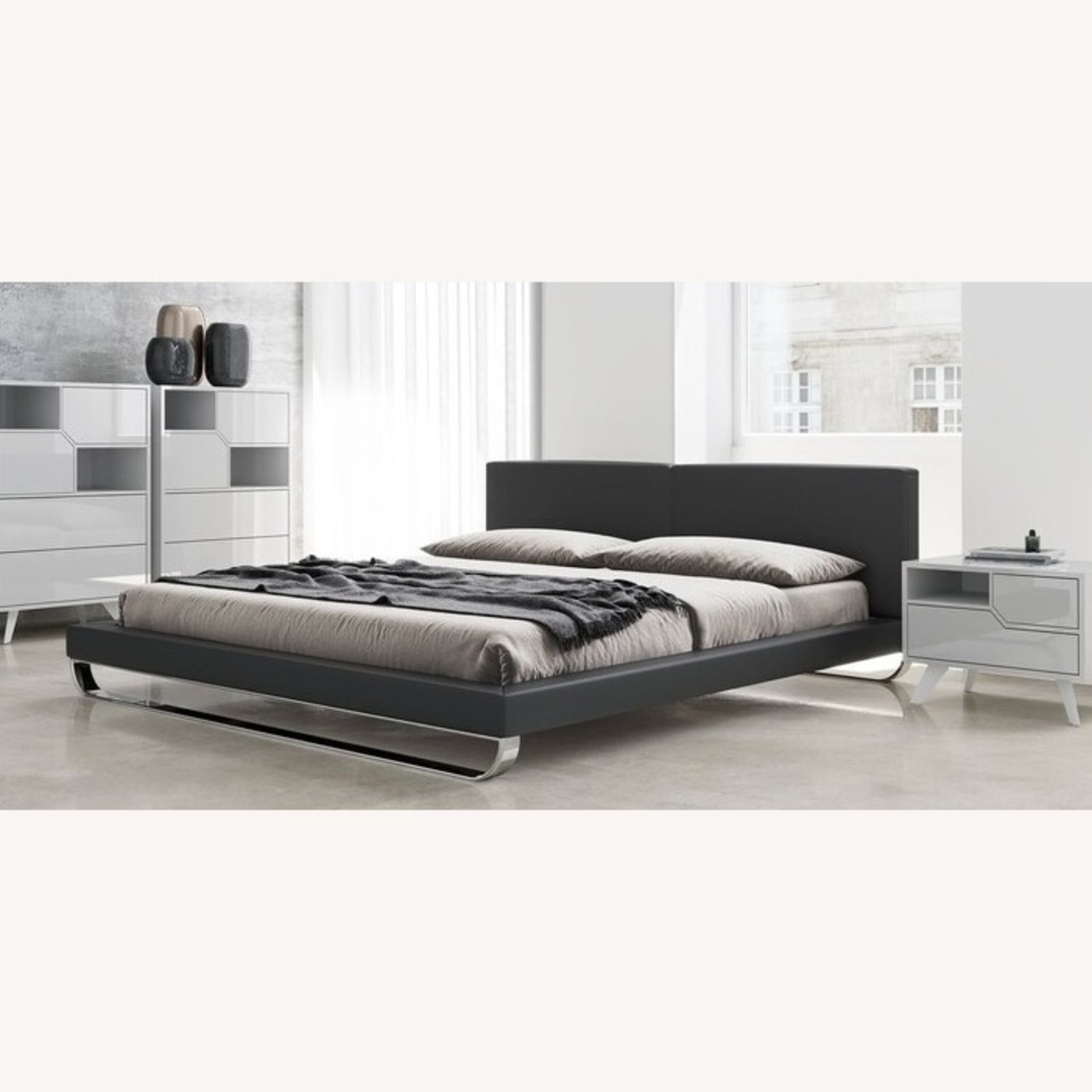Modloft Chelsea Queen Bed Frame in Charcoal - image-1